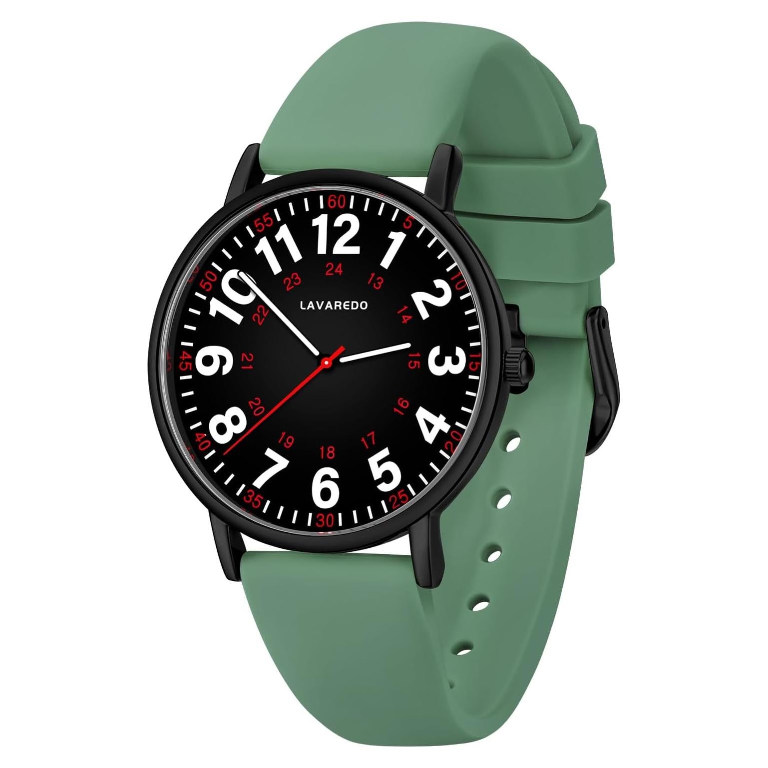 Reloj de Enfermera Bomieux L6664B Verde y Negro 38mm
