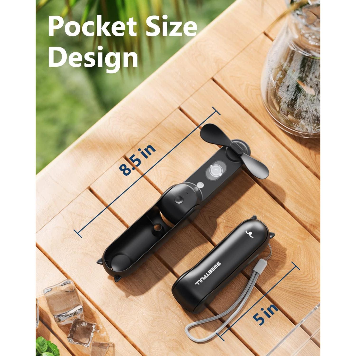 Ventilador Personal Portátil SWEETFULL S4 con Rocío y USB