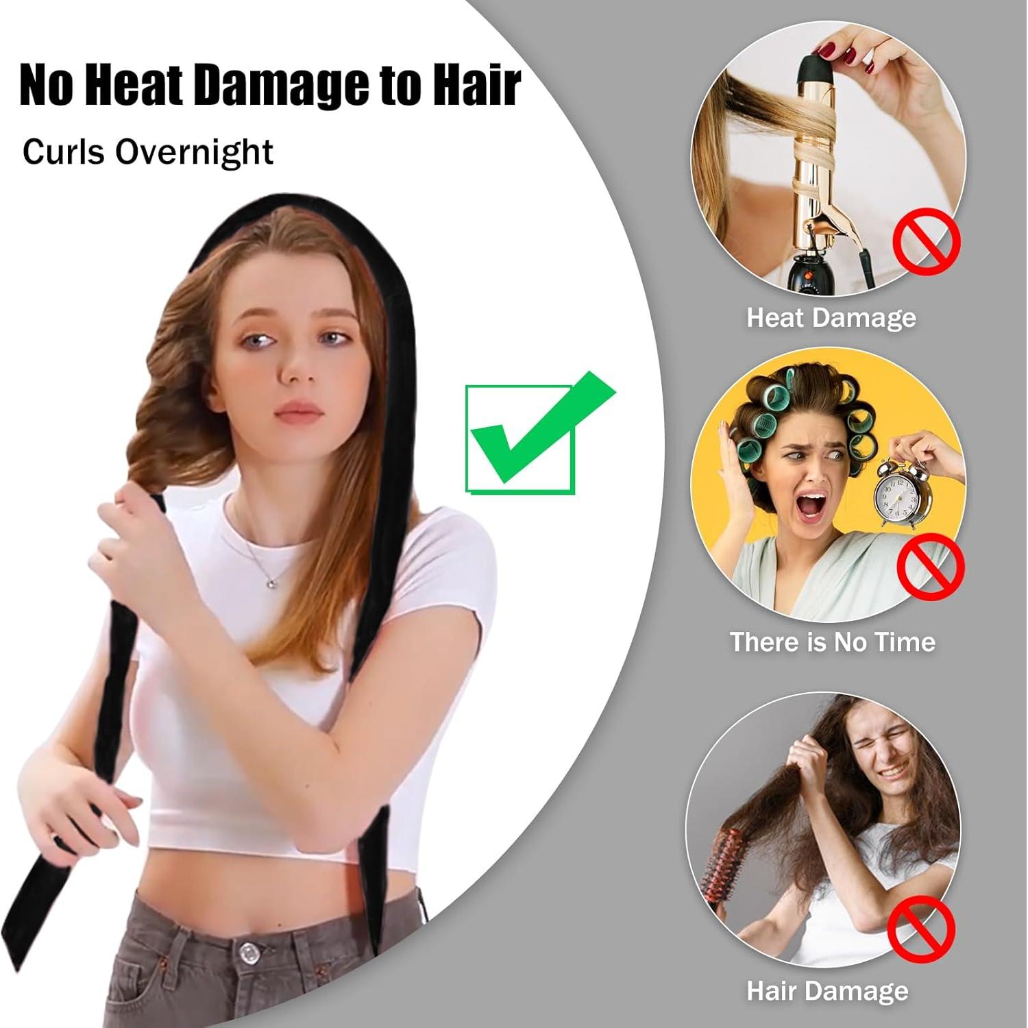 Rizadores de Cabello Sin Calor Ailsa - Set de 6 Piezas Negro