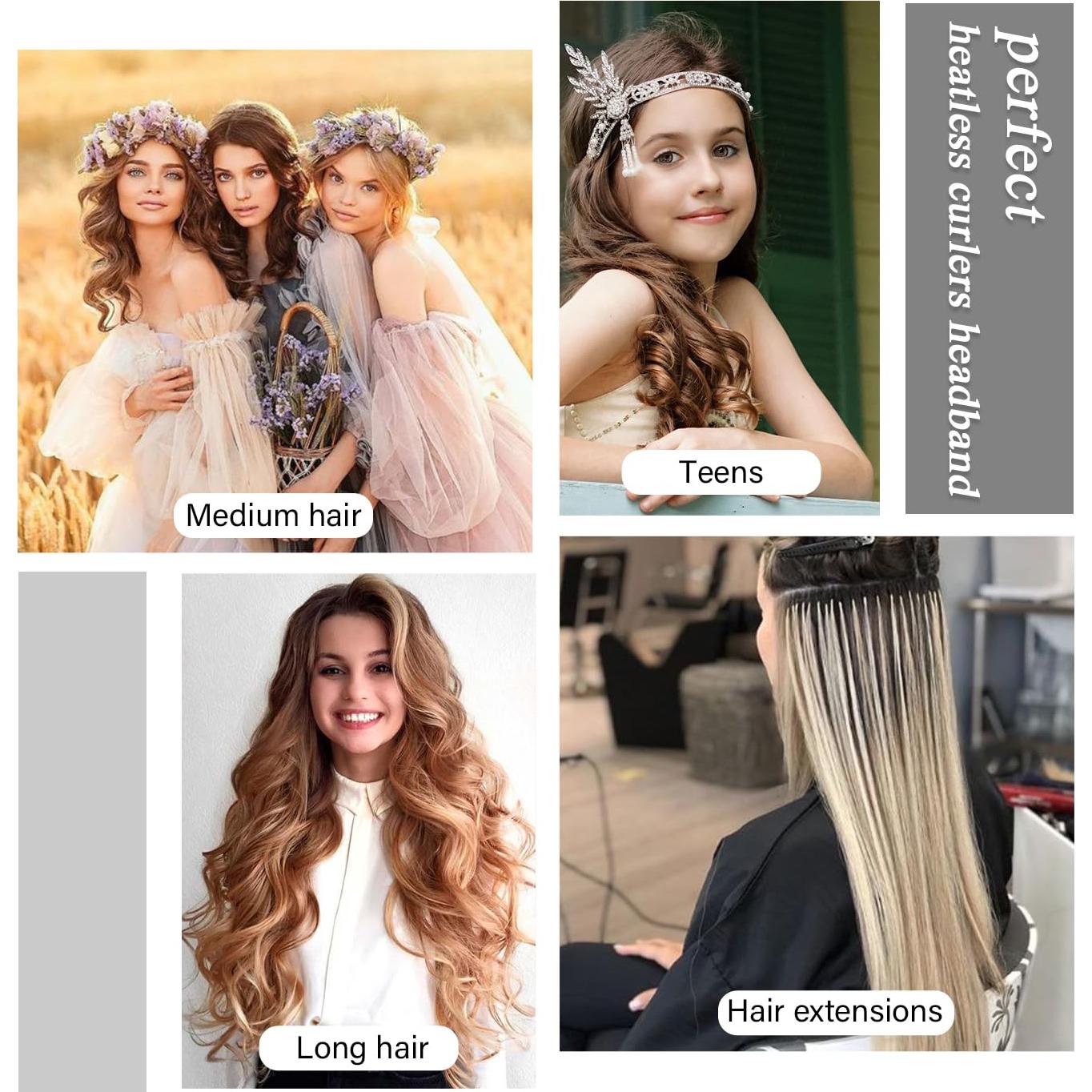 Rizadores de Cabello Sin Calor Ailsa - Set de 6 Piezas Negro