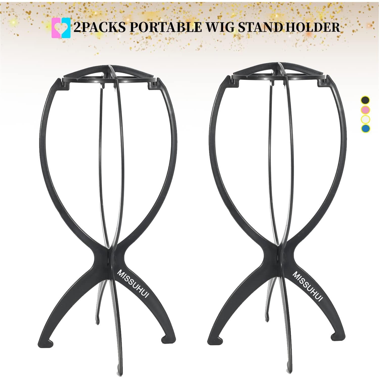 Soporte para Pelucas Portátil MISSUHUI - 2 Piezas Negras