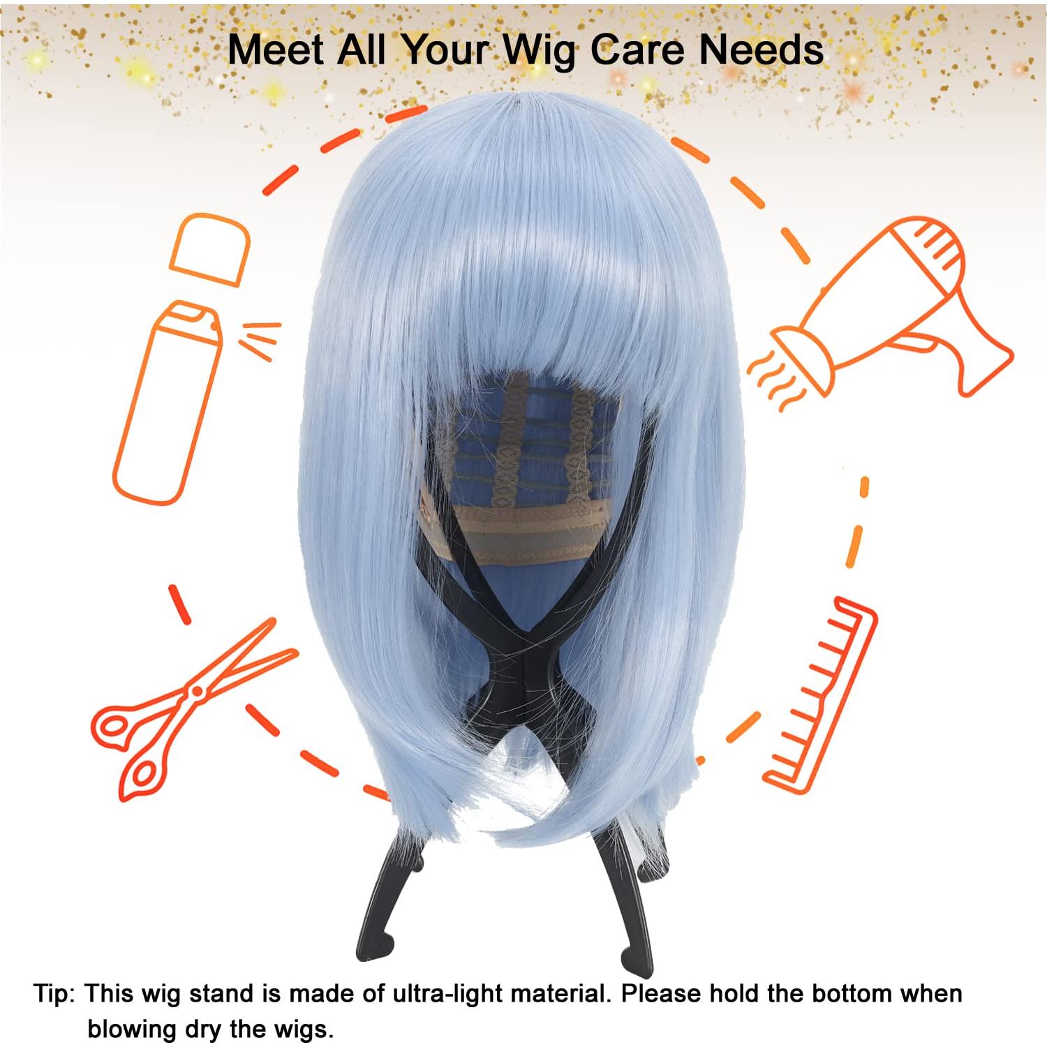 Soporte para Pelucas Portátil MISSUHUI - 2 Piezas Negras