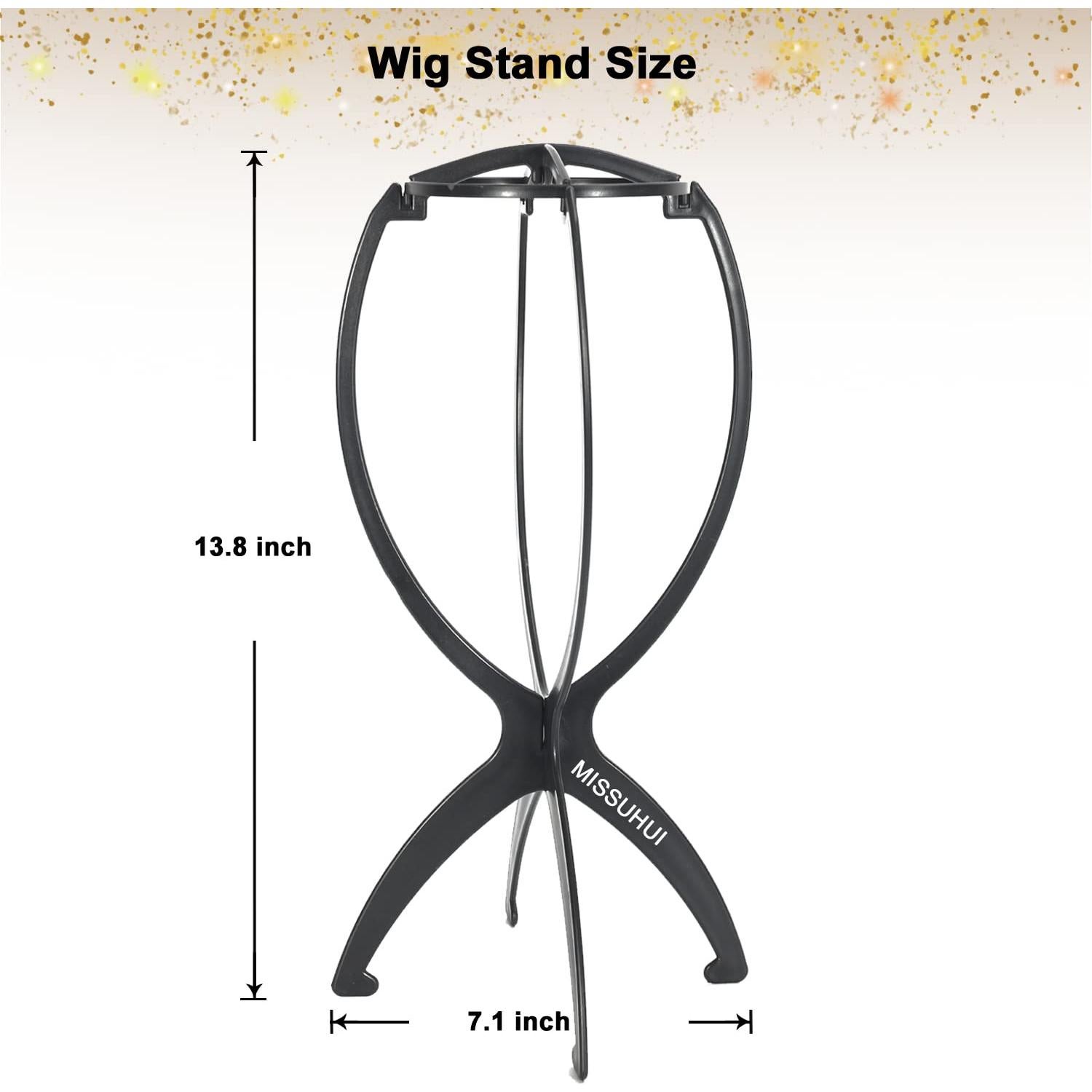 Soporte para Pelucas Portátil MISSUHUI - 2 Piezas Negras