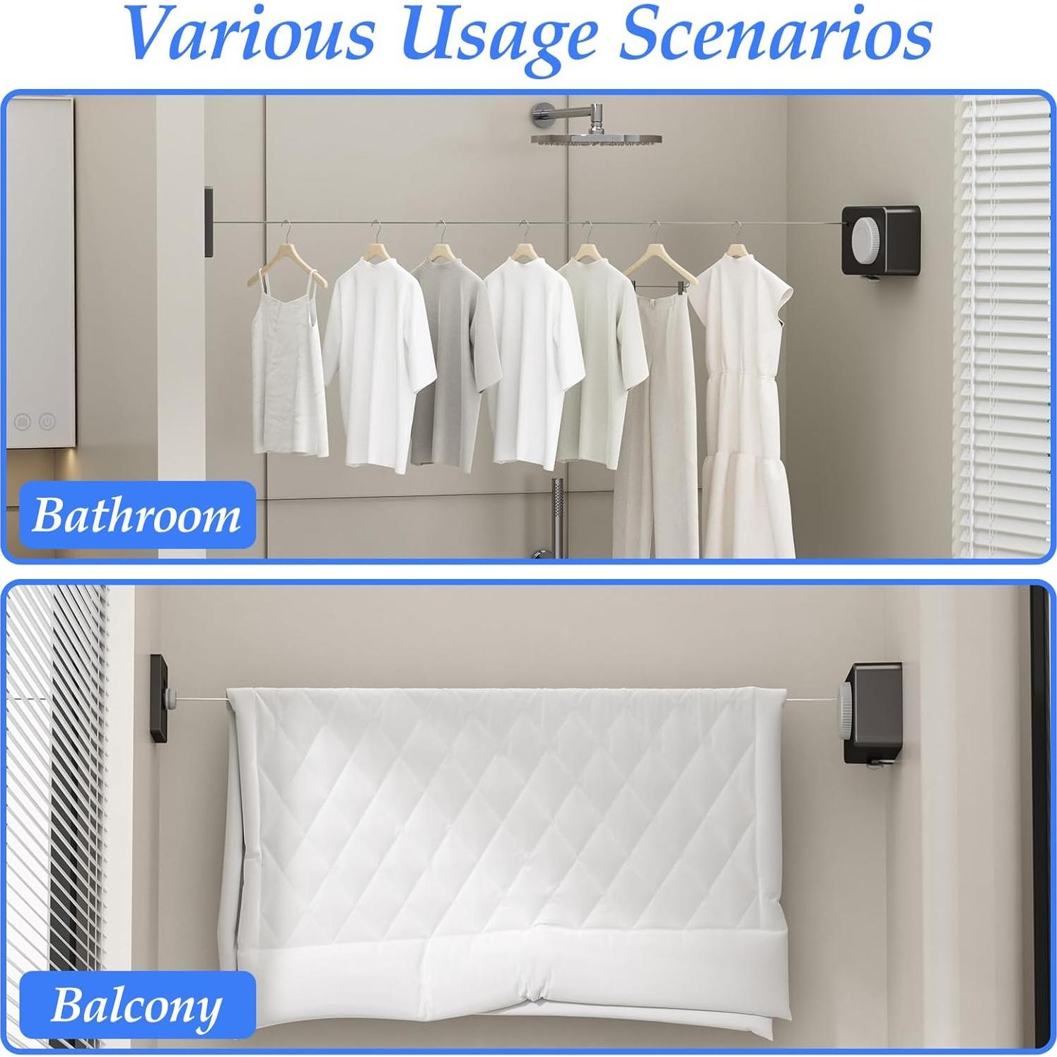 Cuerda Retráctil para Ropa Danpoo 4.2m Acero Inoxidable Antisag