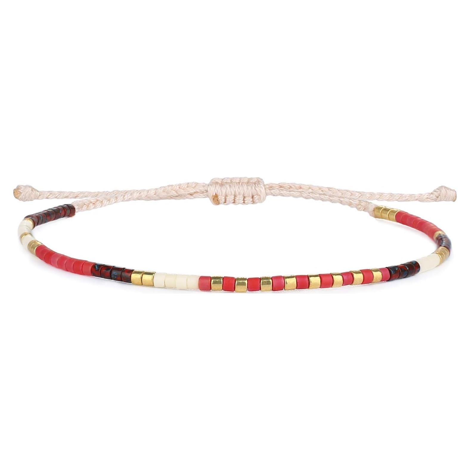 Pulsera de Amistad KELITCH de Cuentas de Semilla Boho 15-25 cm