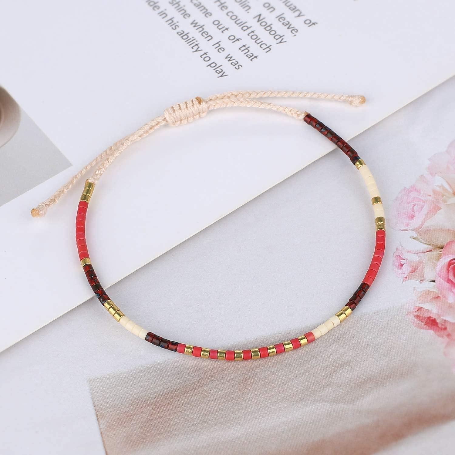 Pulsera de Amistad KELITCH de Cuentas de Semilla Boho 15-25 cm