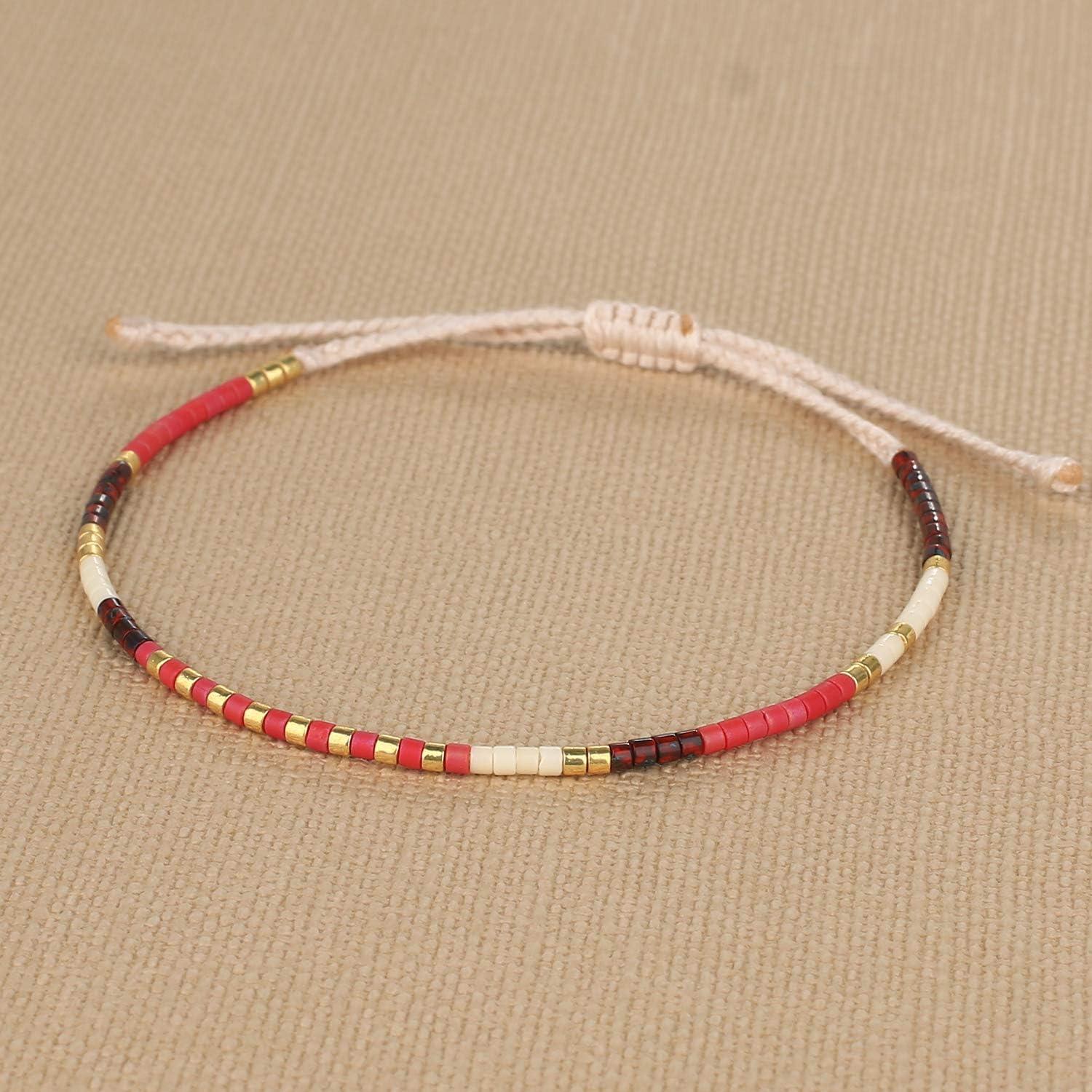 Pulsera de Amistad KELITCH de Cuentas de Semilla Boho 15-25 cm