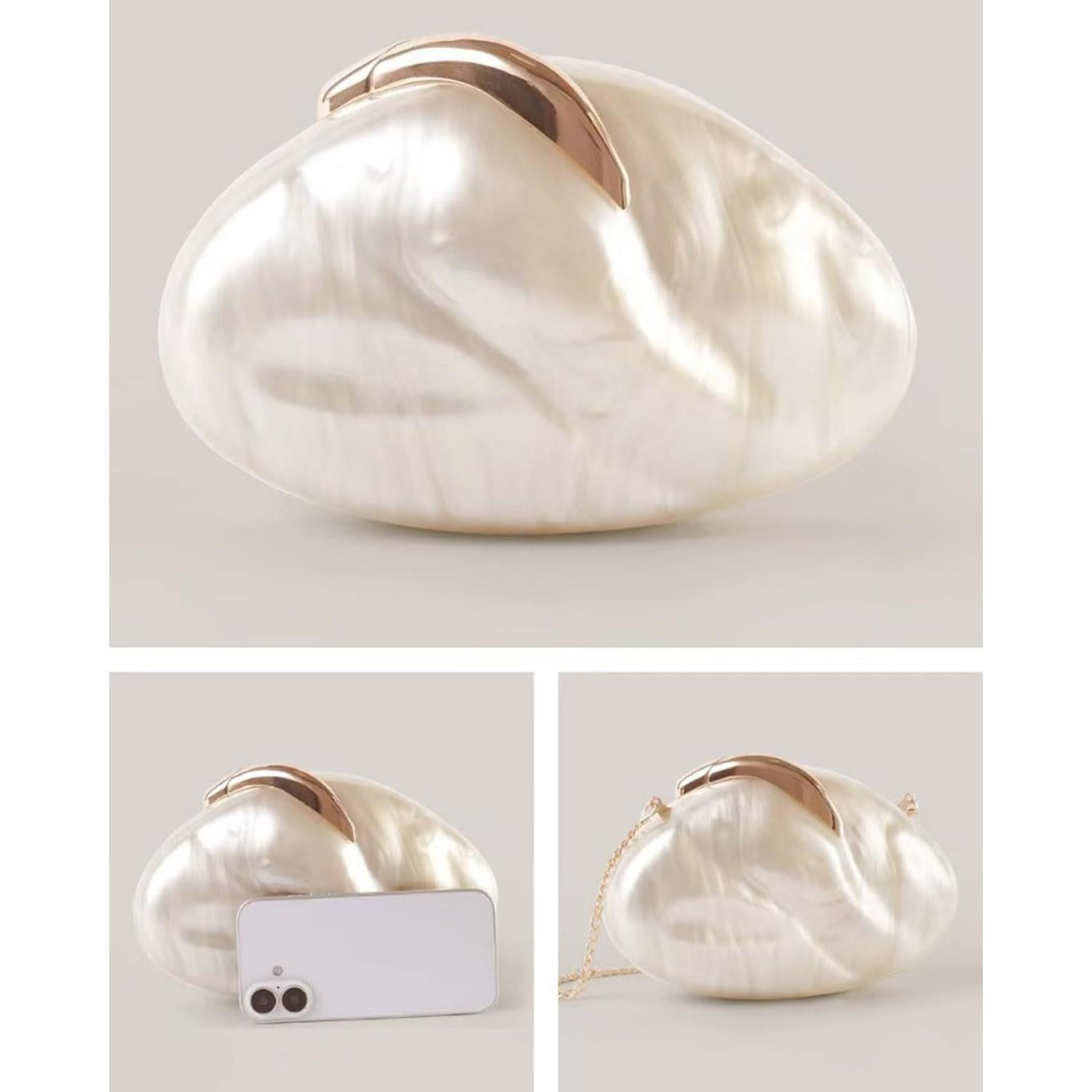 Bolso de mano acrílico plateado Blinkgoo 22x15 cm para mujer