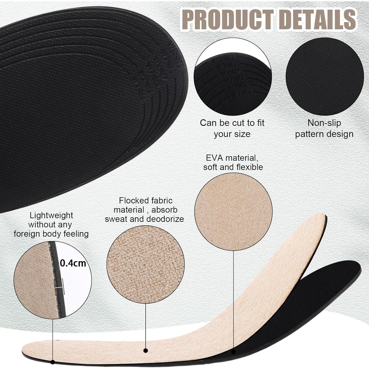 3 Pares de Plantillas Lavables Antideslizantes para Zapatos