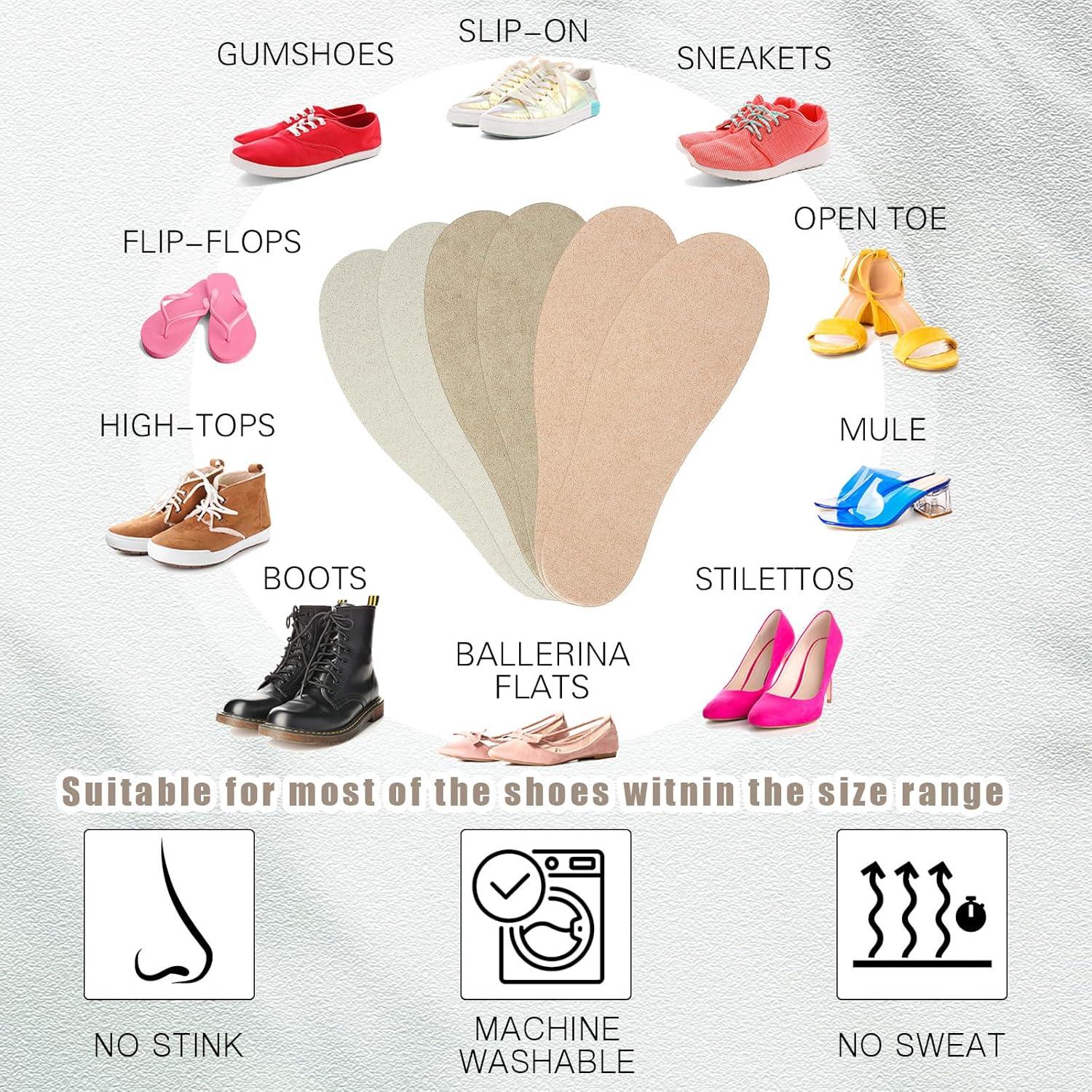 3 Pares de Plantillas Lavables Antideslizantes para Zapatos