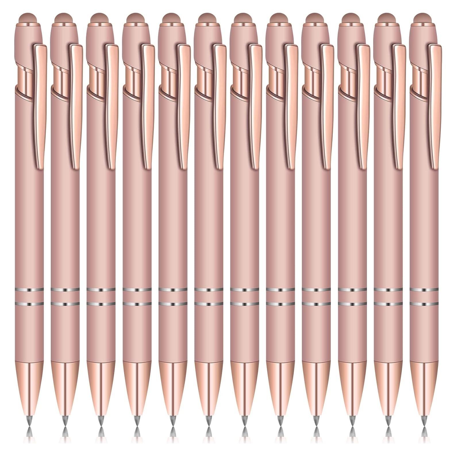 Set de 12 Bolígrafos Estilógrafos de Metal Tivcck Oro Rosa