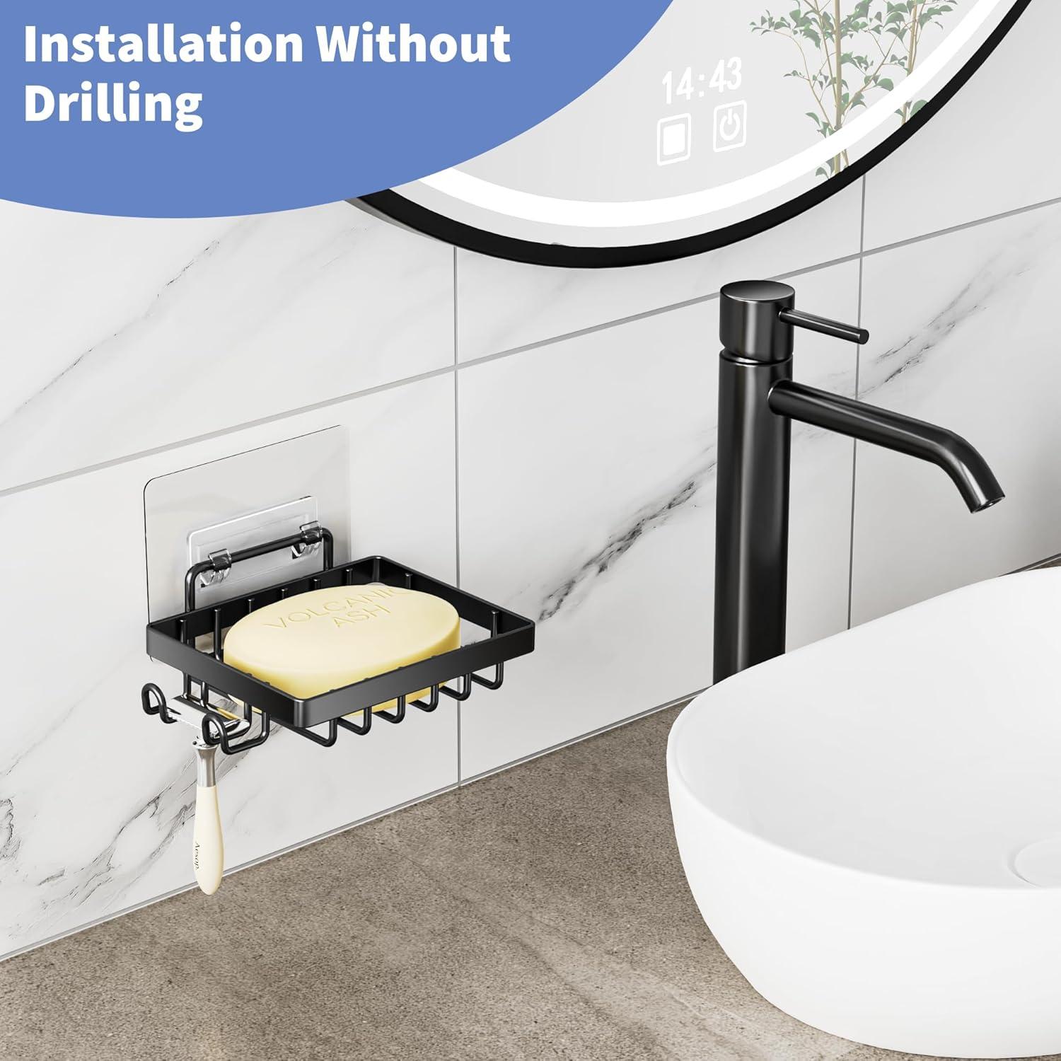 Soporte para Jabón Moforoco Negro de Acero Inoxidable