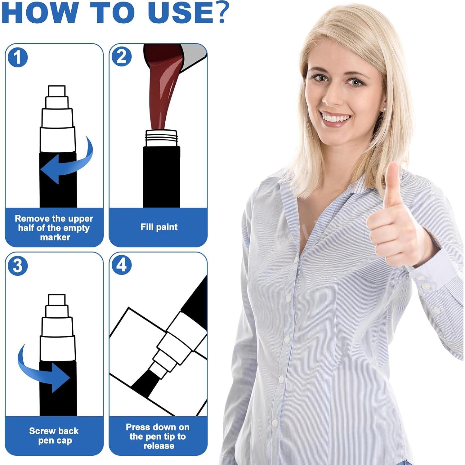 Marcadores de pintura retocables FULIBAO 2Pcs 2mm opacos