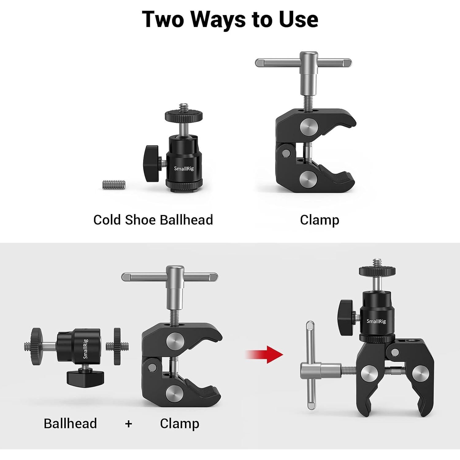 Soporte Super Clamp SmallRig con Cabeza de Bola 360°