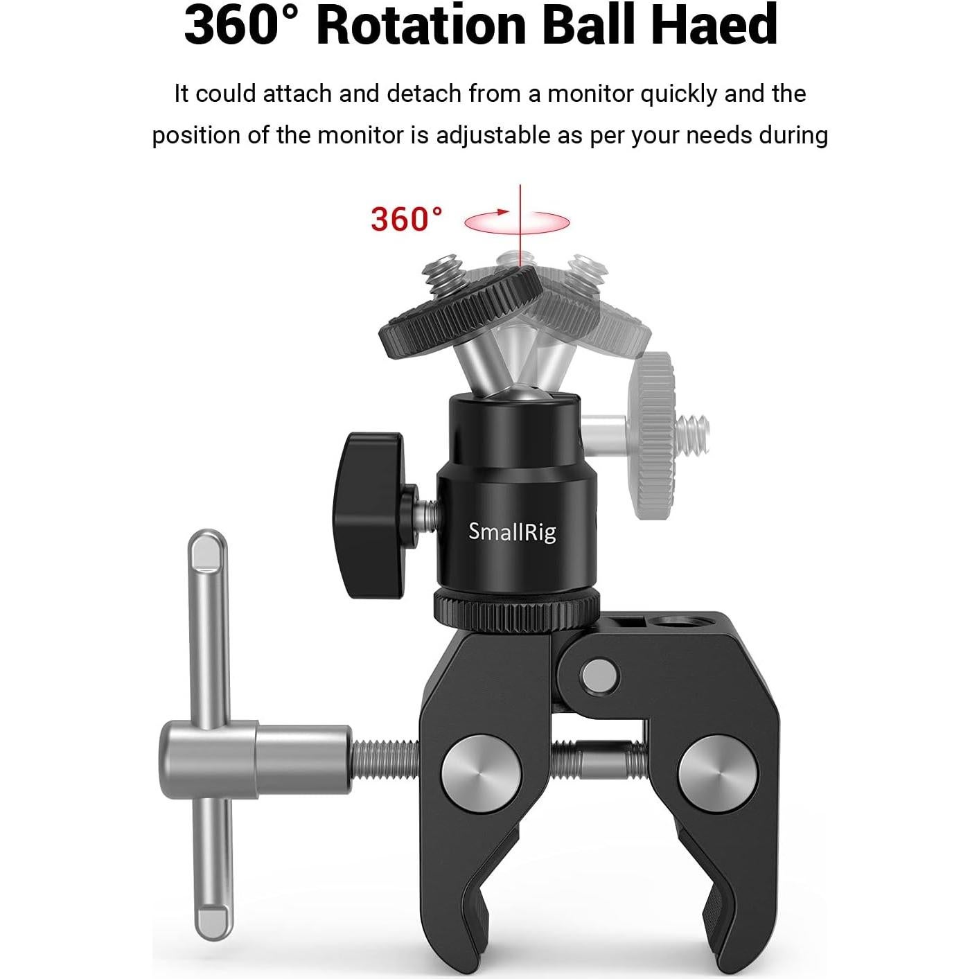 Soporte Super Clamp SmallRig con Cabeza de Bola 360°