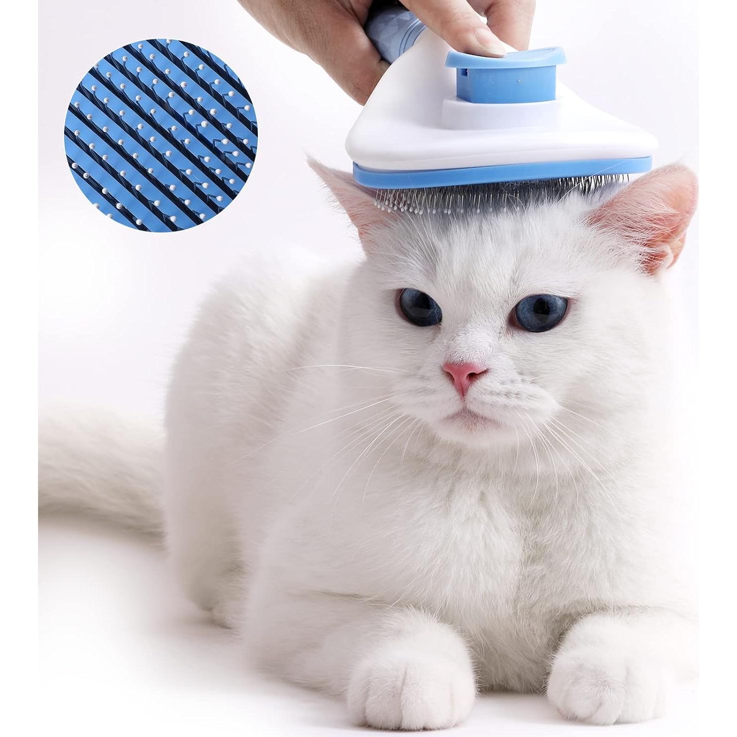 Cepillo Autolimpiante para Gatos PanSukided Azul 19.5cm