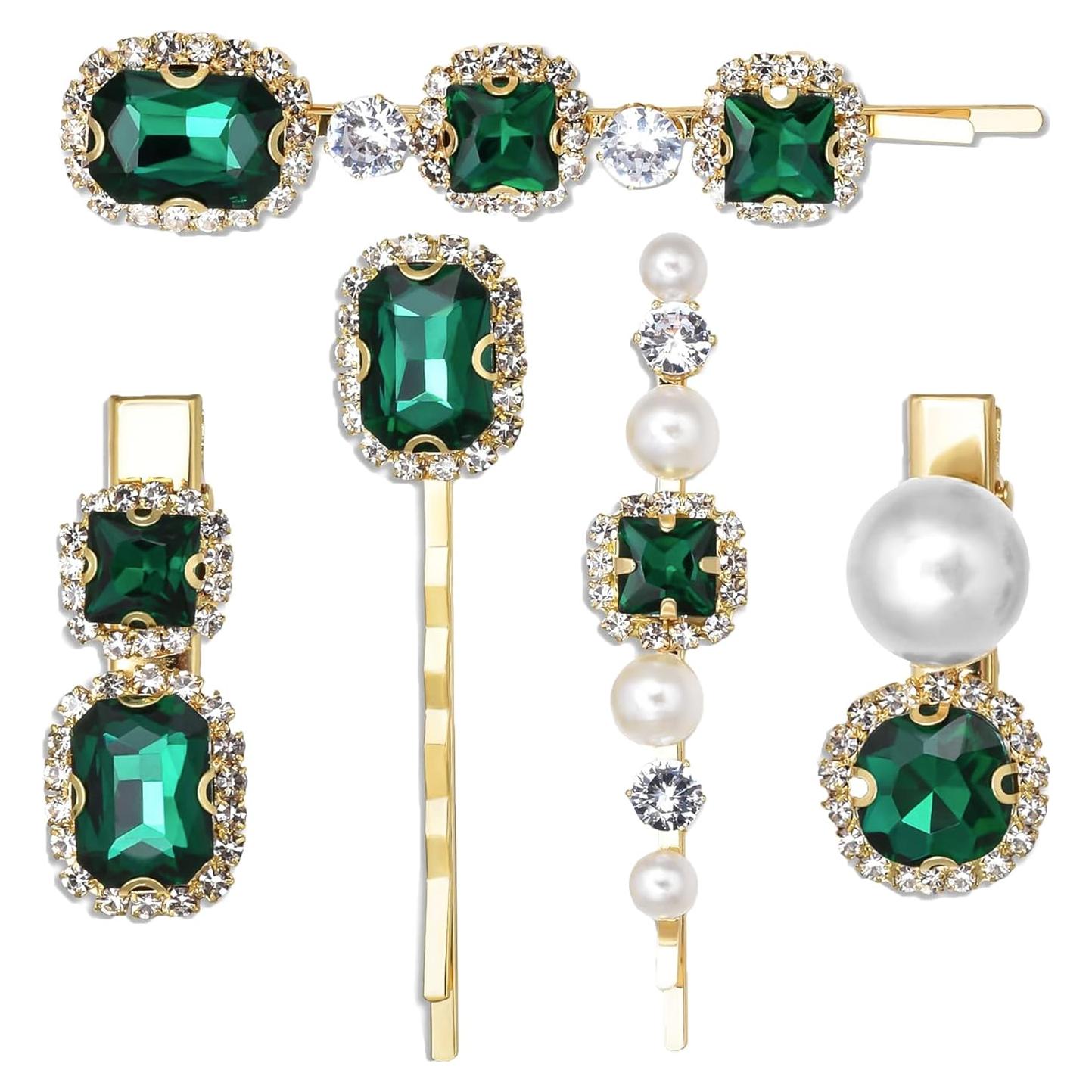 Set de 5 Pinzas para el Cabello Doradas Vintage lwwlxx