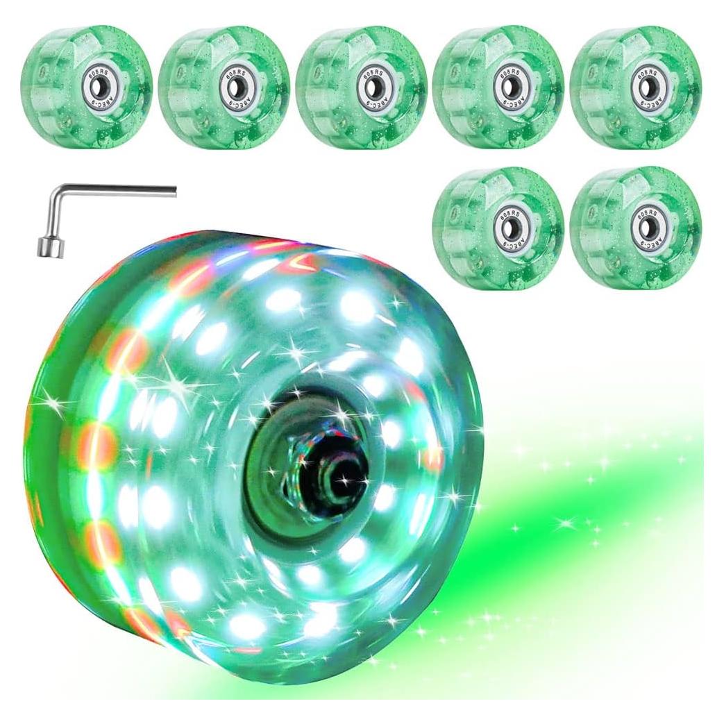 Ruedas LED Nezylaf 58mm 78A para Patines Cuádruples - 8 Pack