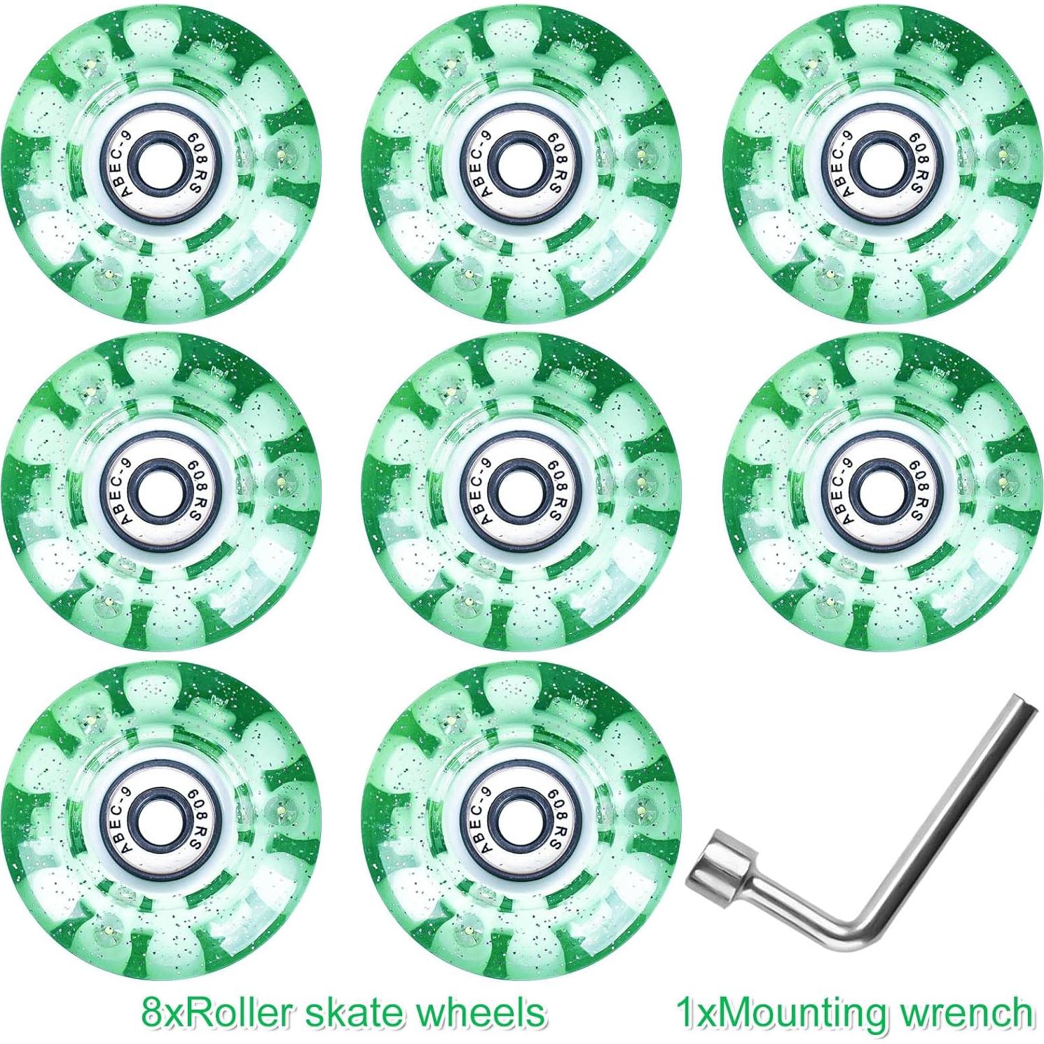 Ruedas LED Nezylaf 58mm 78A para Patines Cuádruples - 8 Pack