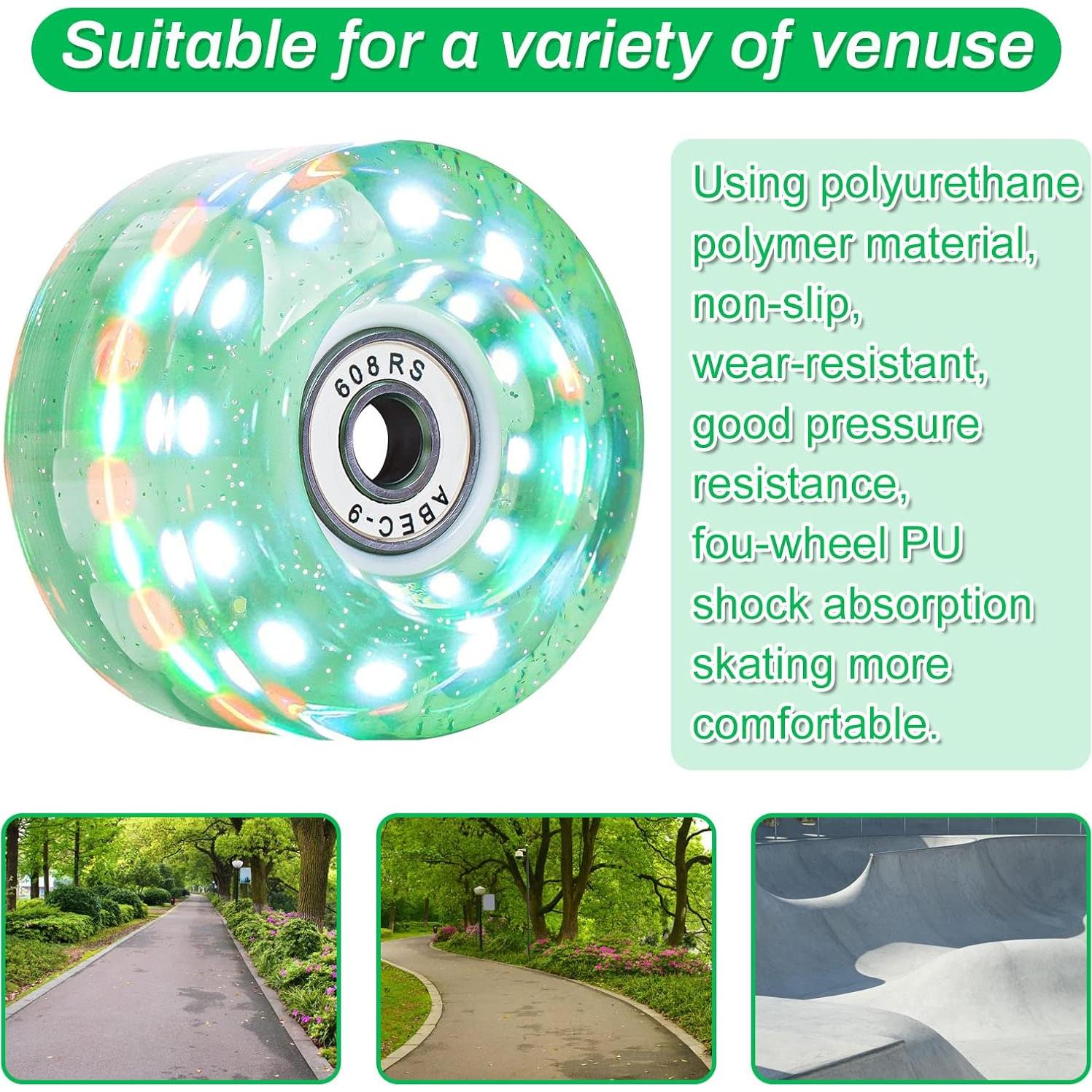 Ruedas LED Nezylaf 58mm 78A para Patines Cuádruples - 8 Pack