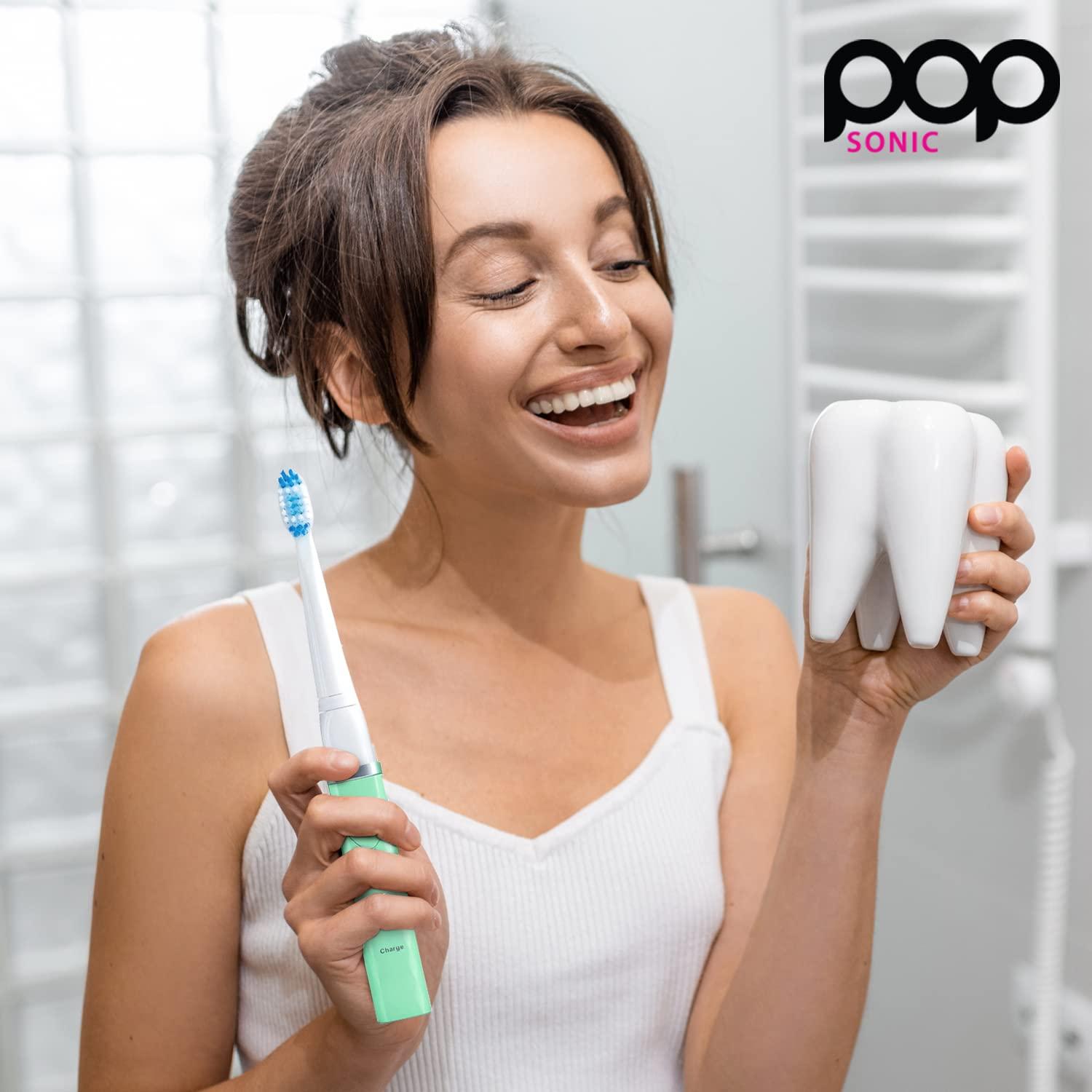 Cepillo de Dientes Sónico Recargable Pop Sonic Verde - 40,000 Movimientos/Minuto