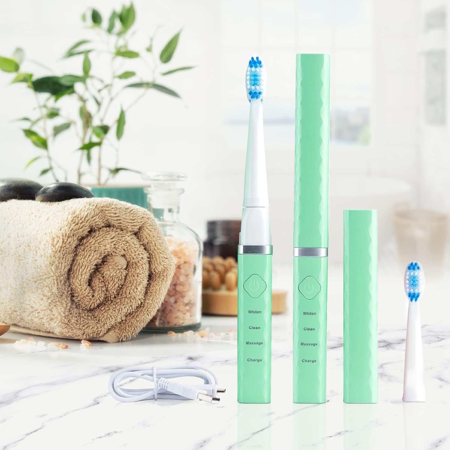 Cepillo de Dientes Sónico Recargable Pop Sonic Verde - 40,000 Movimientos/Minuto