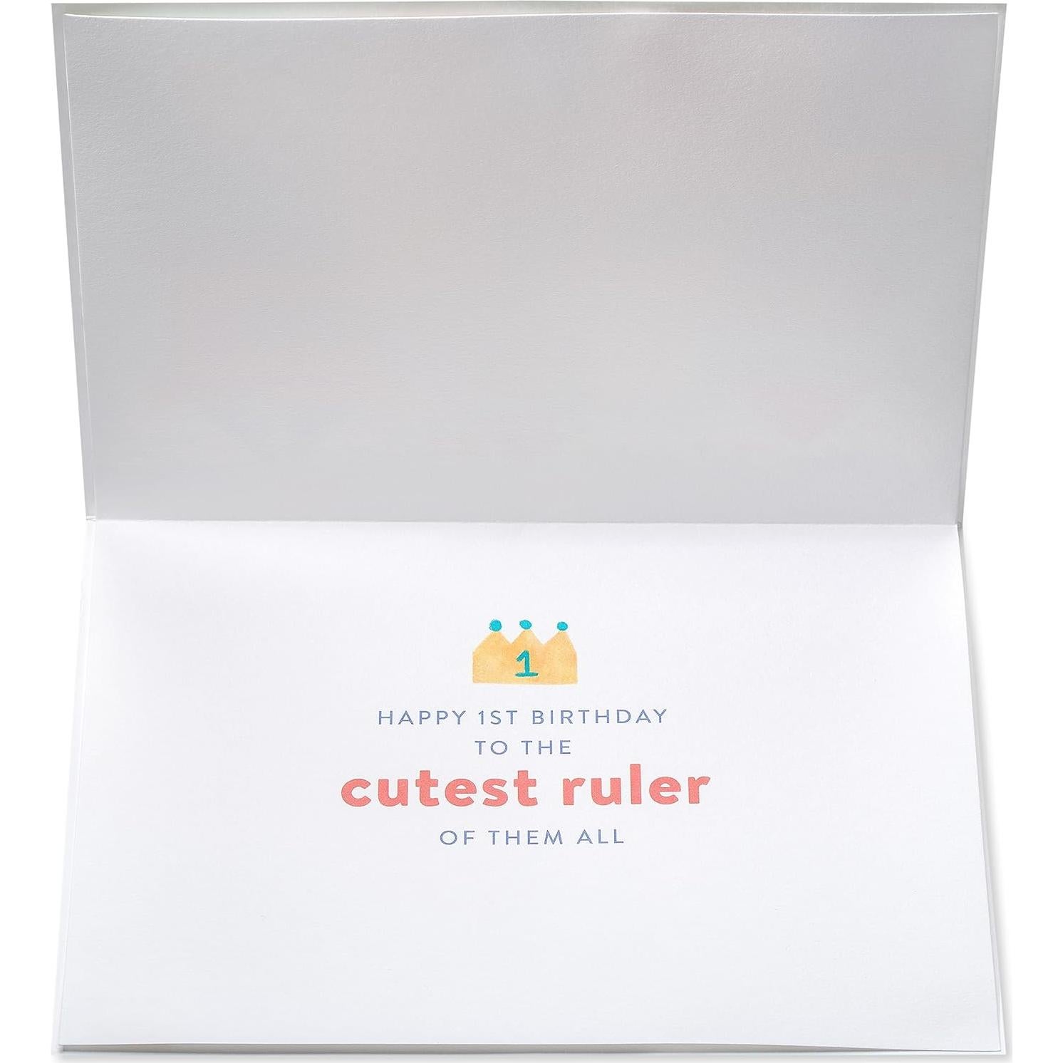 Tarjeta de Cumpleaños 1er Cumpleaños Papyrus con Corona