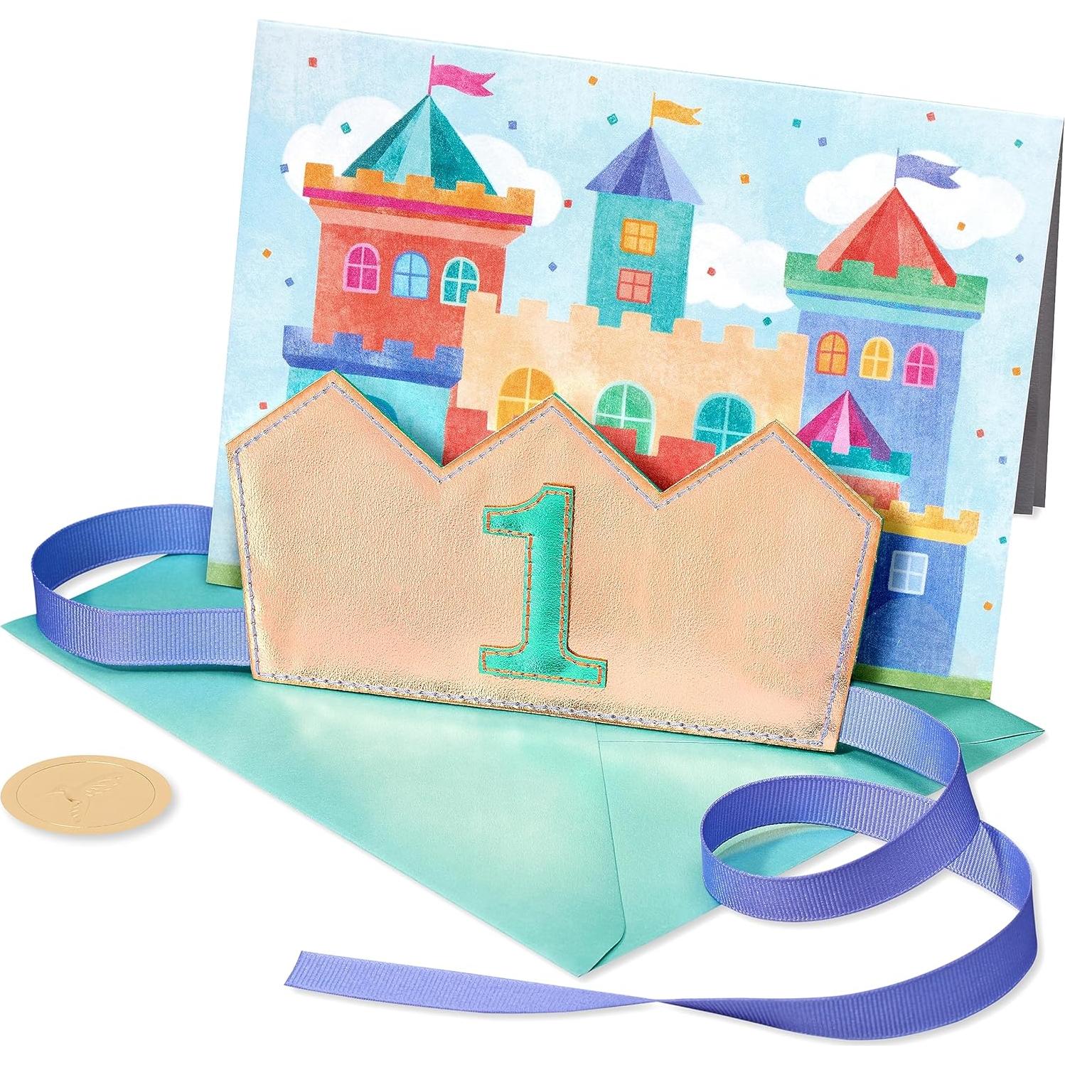 Tarjeta de Cumpleaños 1er Cumpleaños Papyrus con Corona