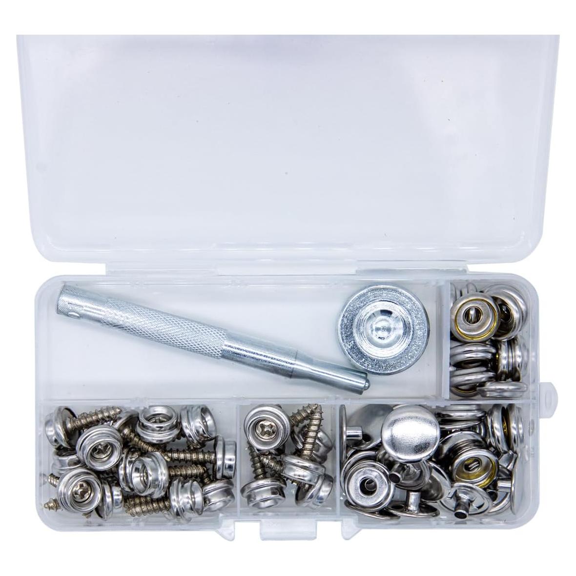 Kit Profesional de Botones de Lienzo Tutuxio 62pcs Acero Inoxidable