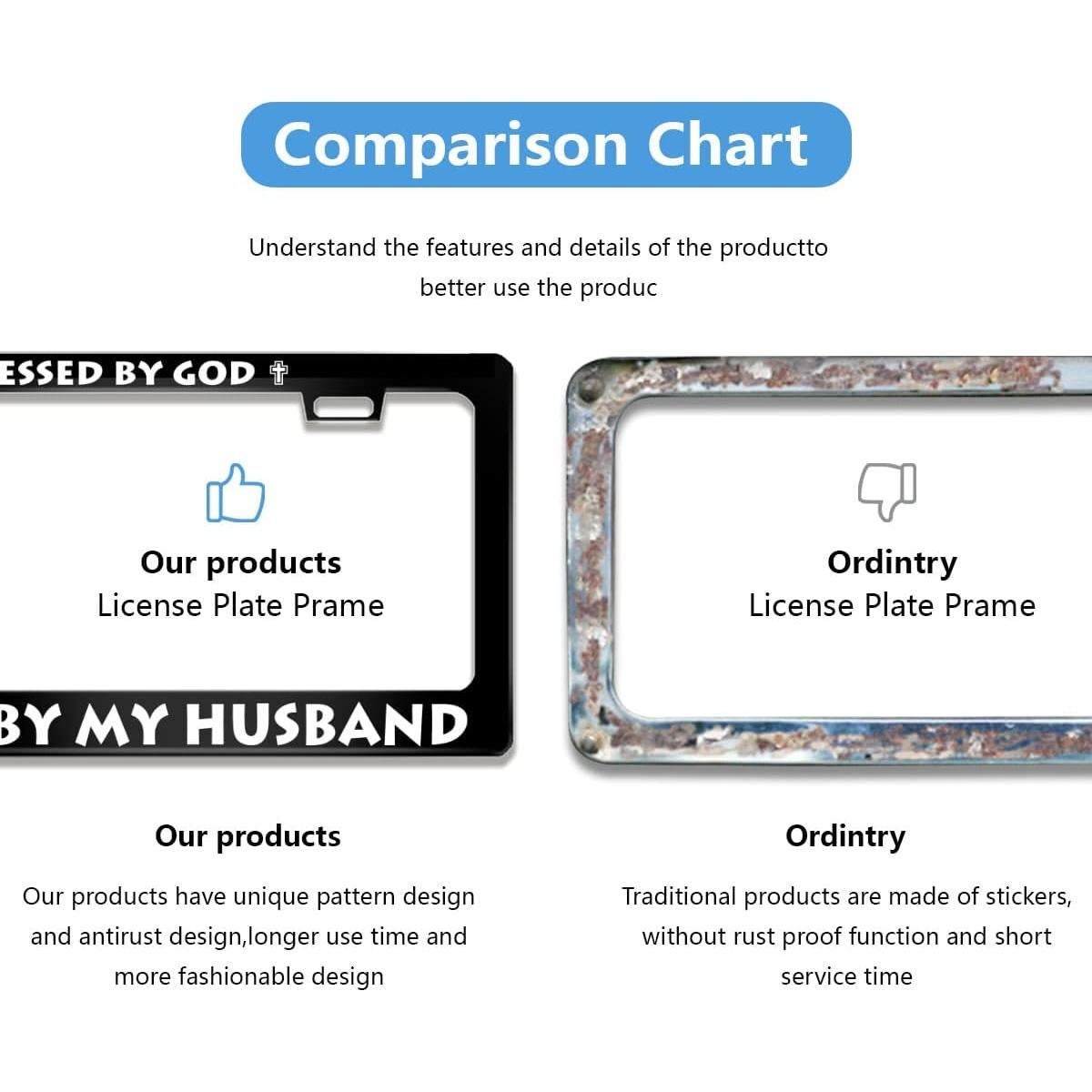 Marco de Placa de Licencia NOCITUN Acero Inoxidable 30.48x15.24cm