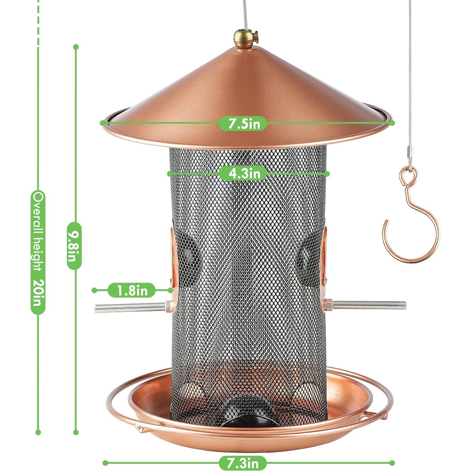 Comedero Colgante para Aves Samhe de Metal 1.36 kg Bronce