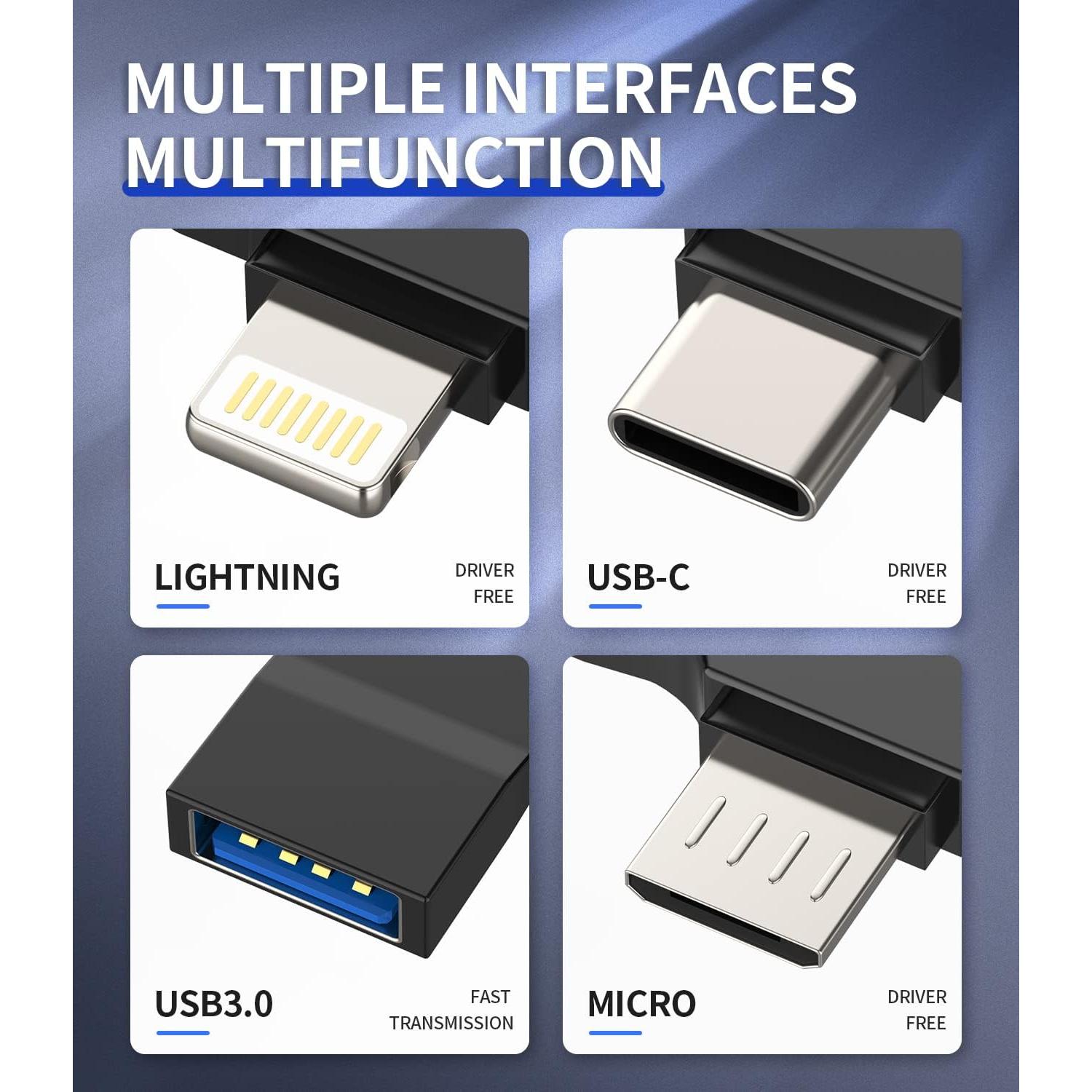 Adaptador USB C OTG 3 en 1 Kefiany para iPad y Android