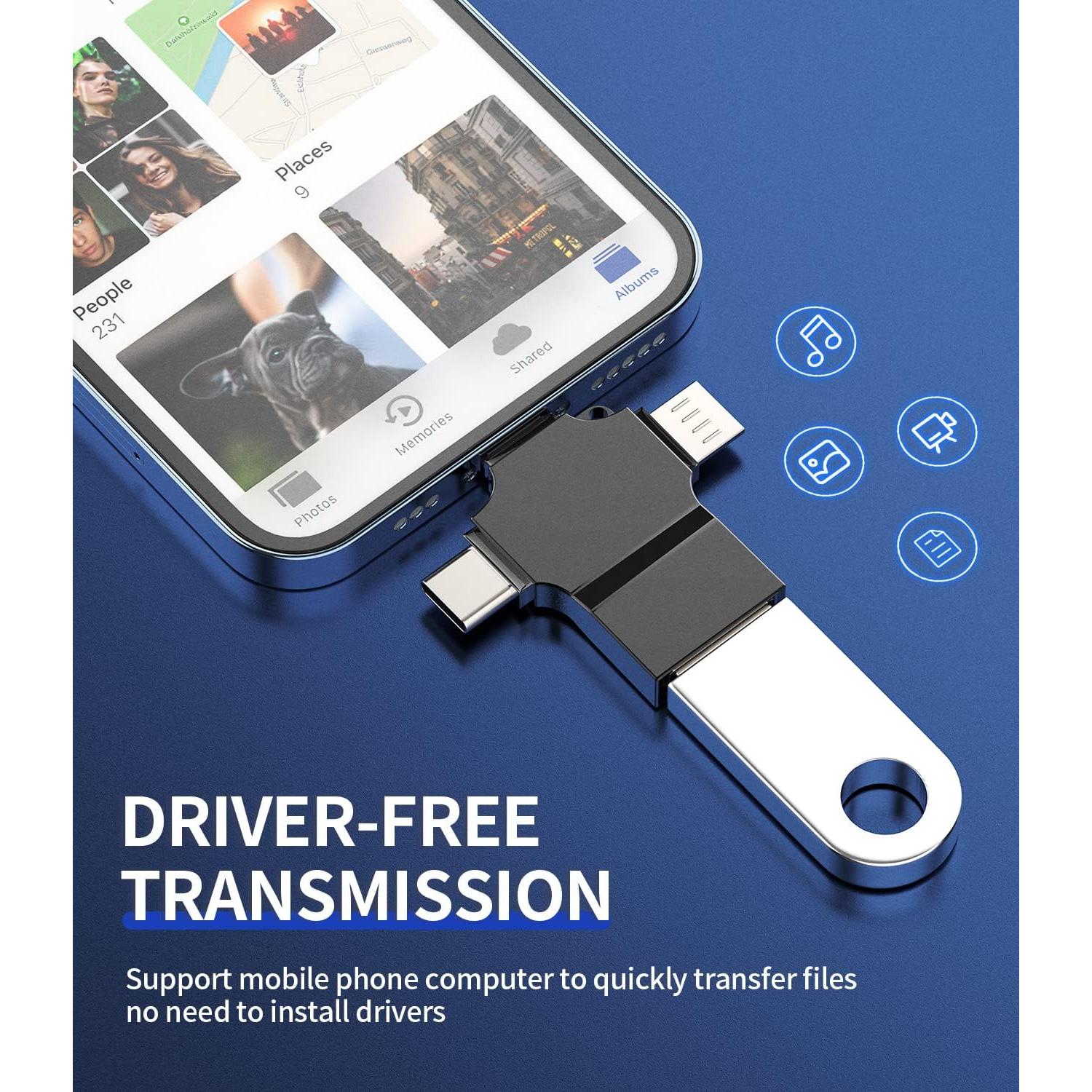 Adaptador USB C OTG 3 en 1 Kefiany para iPad y Android