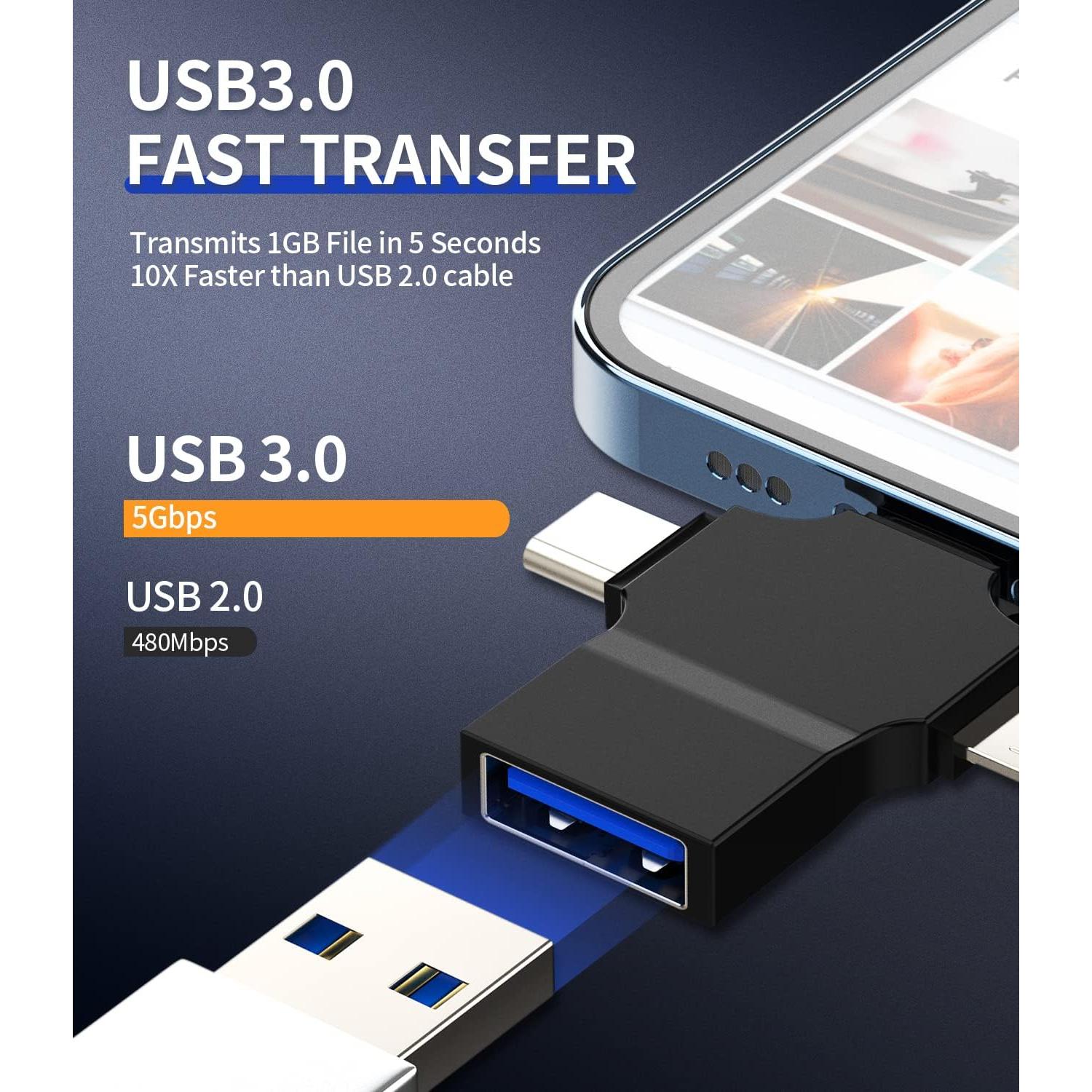 Adaptador USB C OTG 3 en 1 Kefiany para iPad y Android