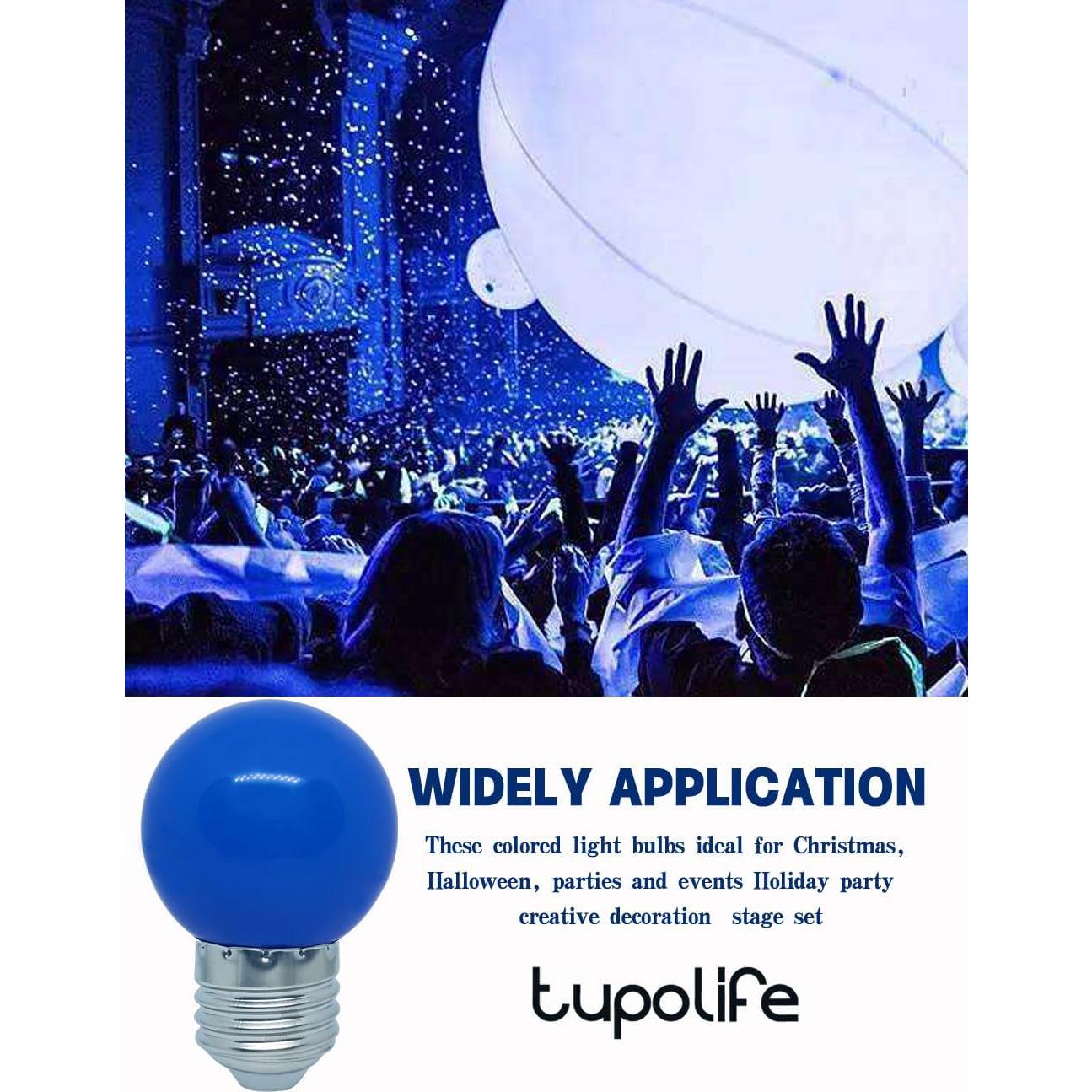 Bombilla LED E26 12V 1W Azul Tupolife - Paquete de 5