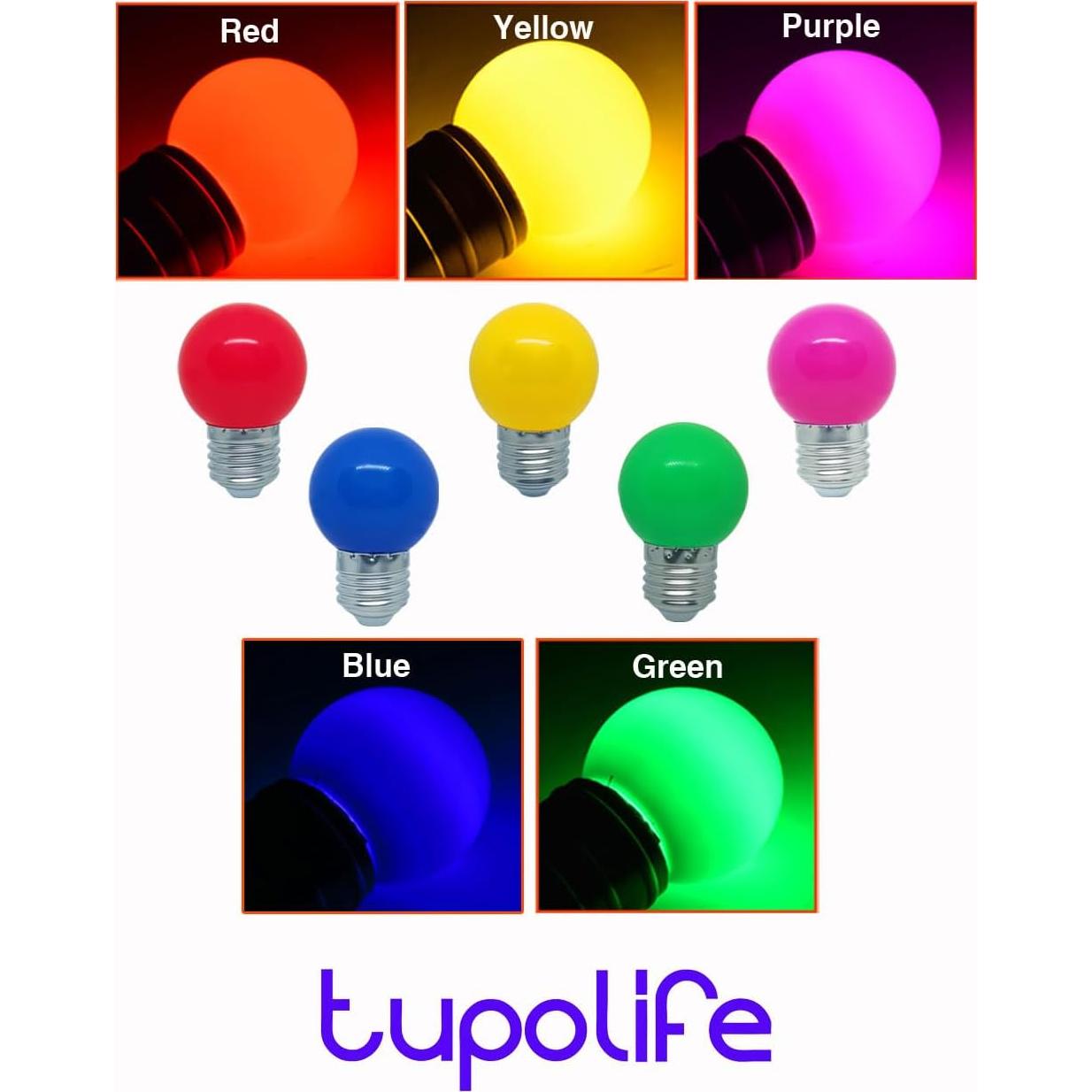 Bombilla LED E26 12V 1W Azul Tupolife - Paquete de 5