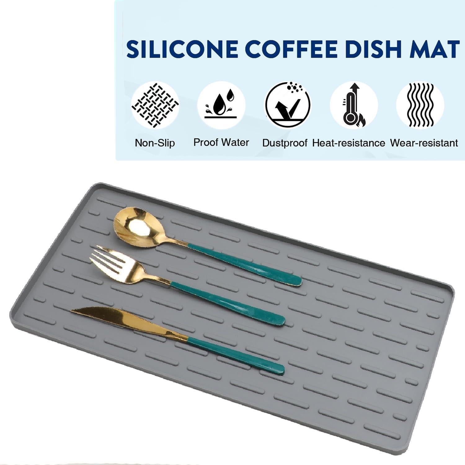 Alfombrilla de Secado de Silicona SCYFREID 40.64x17.78cm Antideslizante