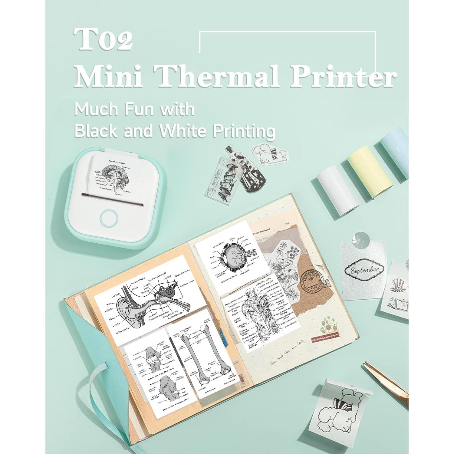 Impresora Mini Memoqueen T02, Termica para Stickers Verde