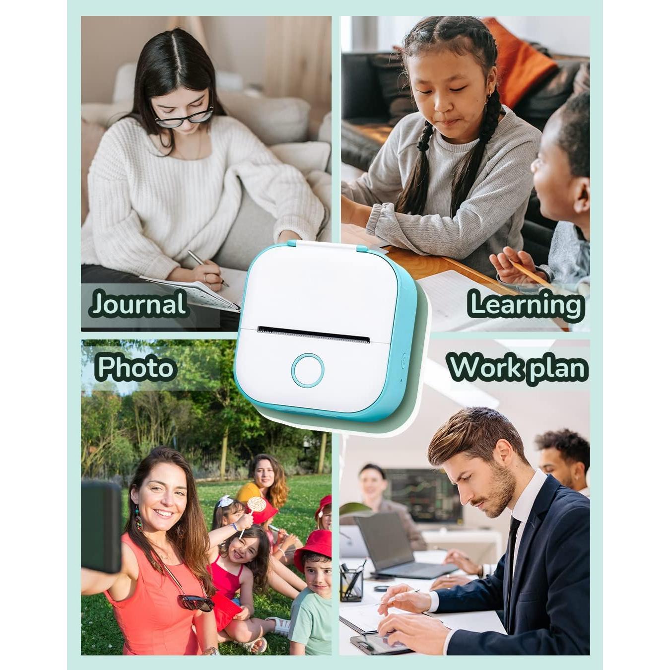 Impresora Mini Memoqueen T02, Termica para Stickers Verde