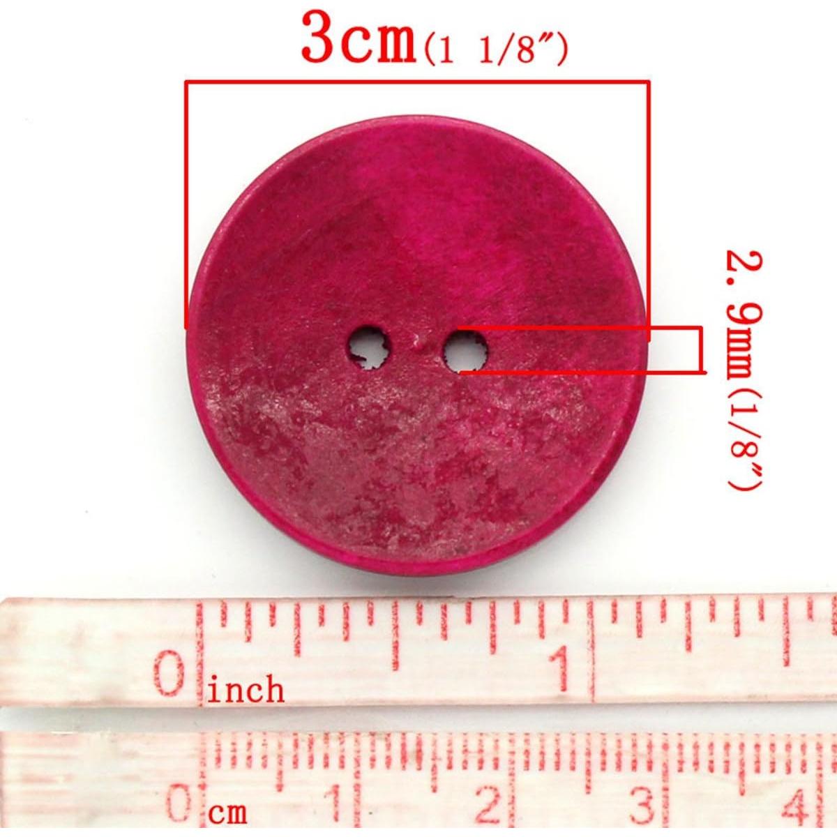 Botones de Madera HOUSWEETY 50pcs Redondos 3cm Mezclados