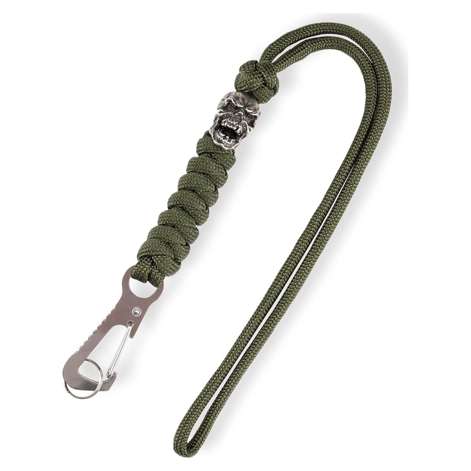 Llave de Paracord HorixGear con cuentas de calavera B-verde