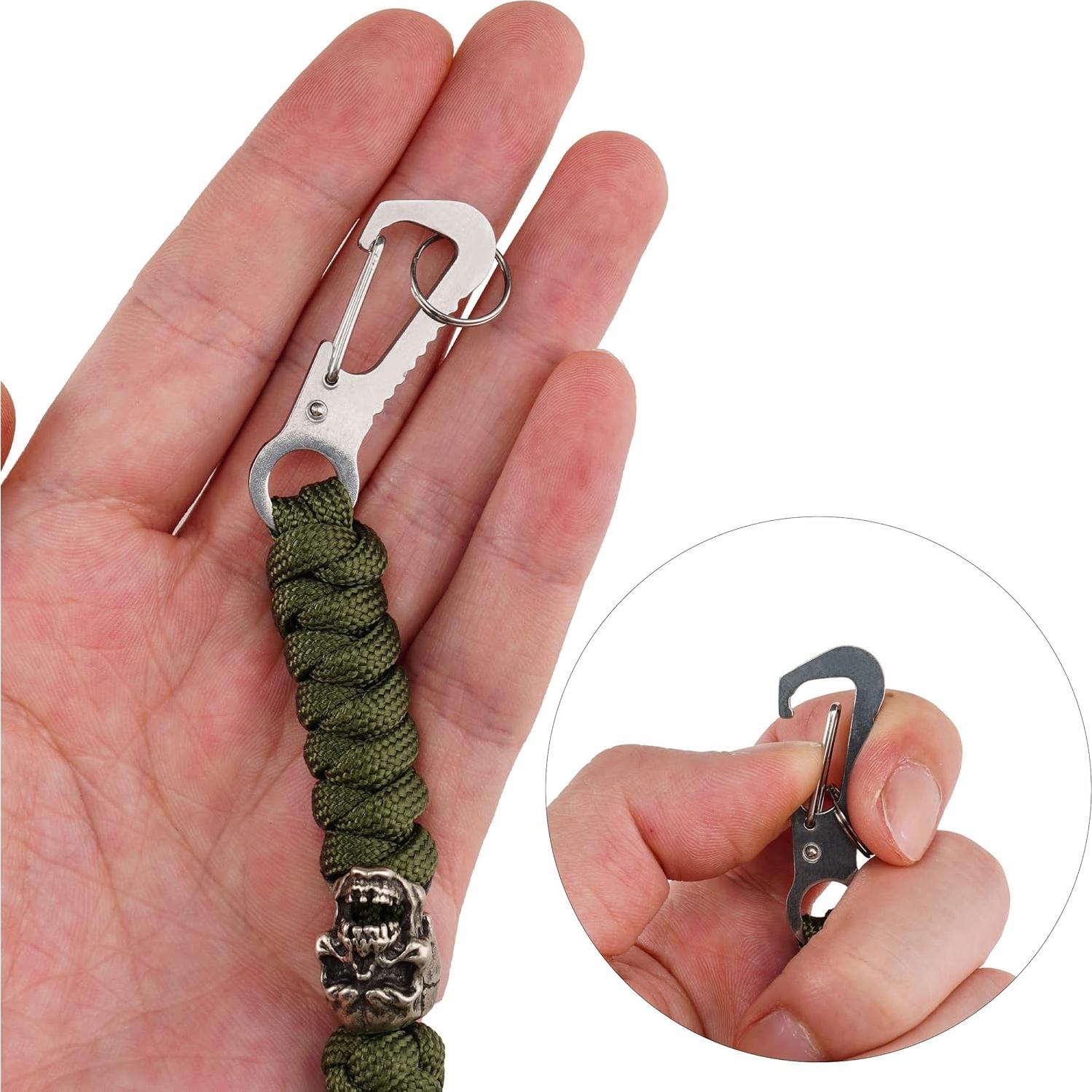 Llave de Paracord HorixGear con cuentas de calavera B-verde