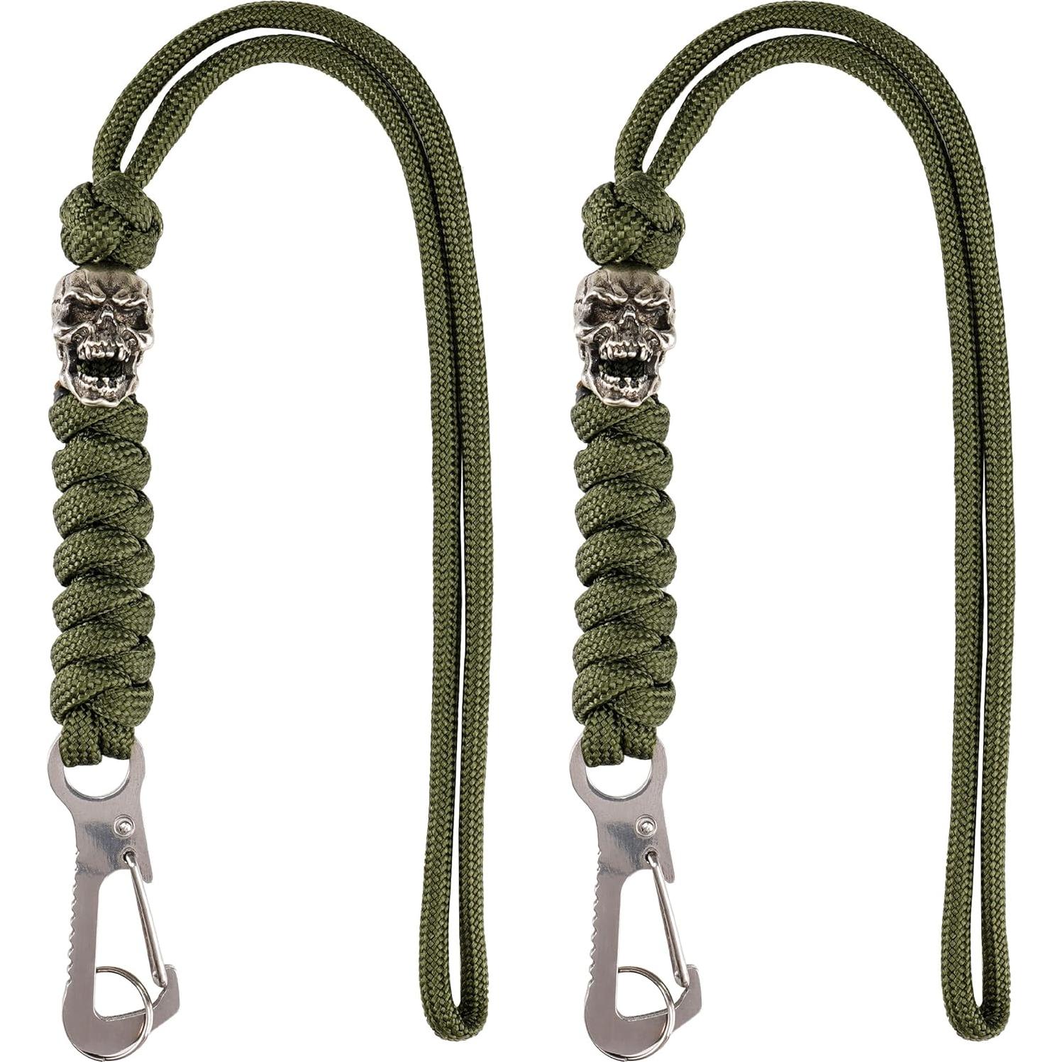 Llave de Paracord HorixGear con cuentas de calavera B-verde