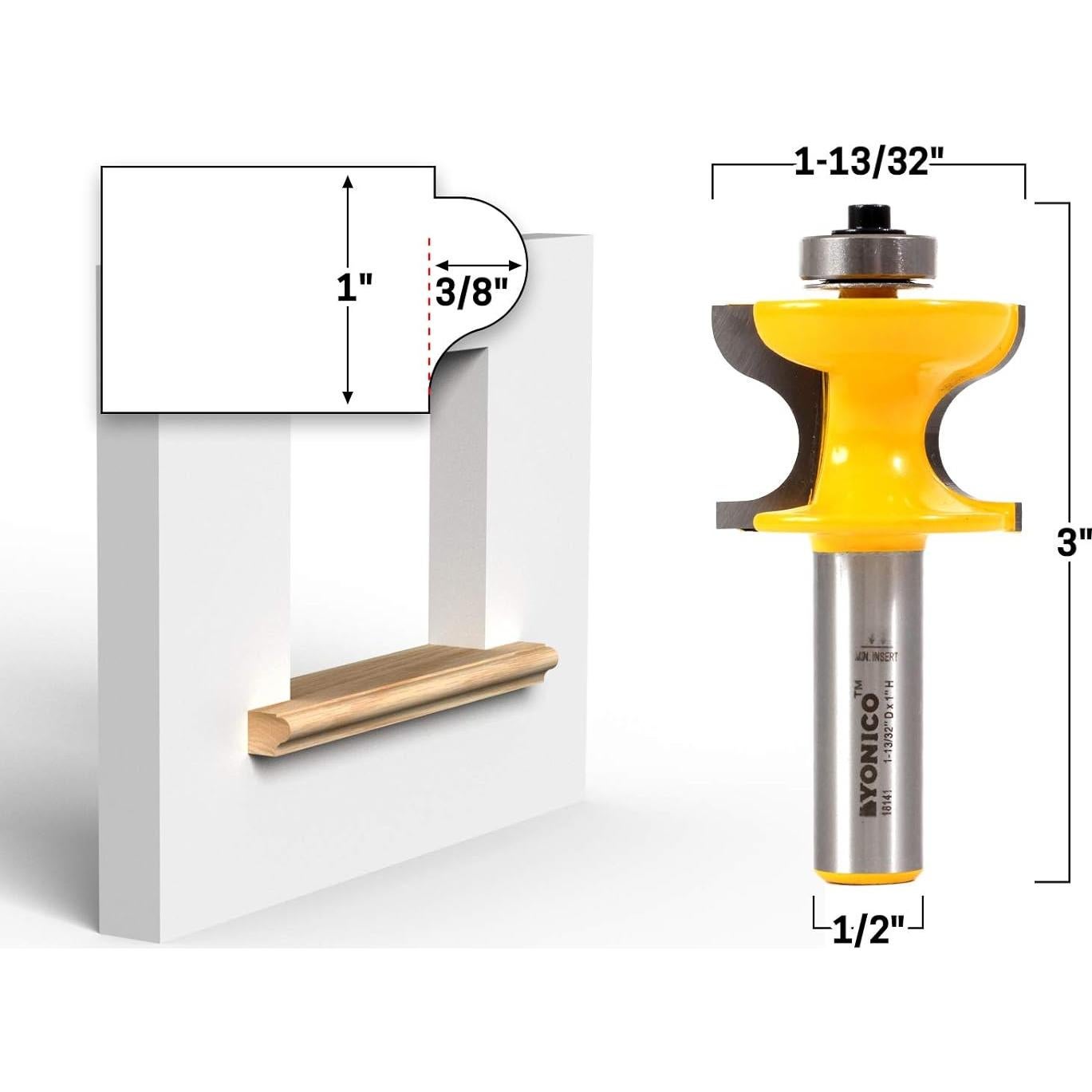 Fresa para Alfeizares de Ventana Yonico 18141 2.54cm Altura