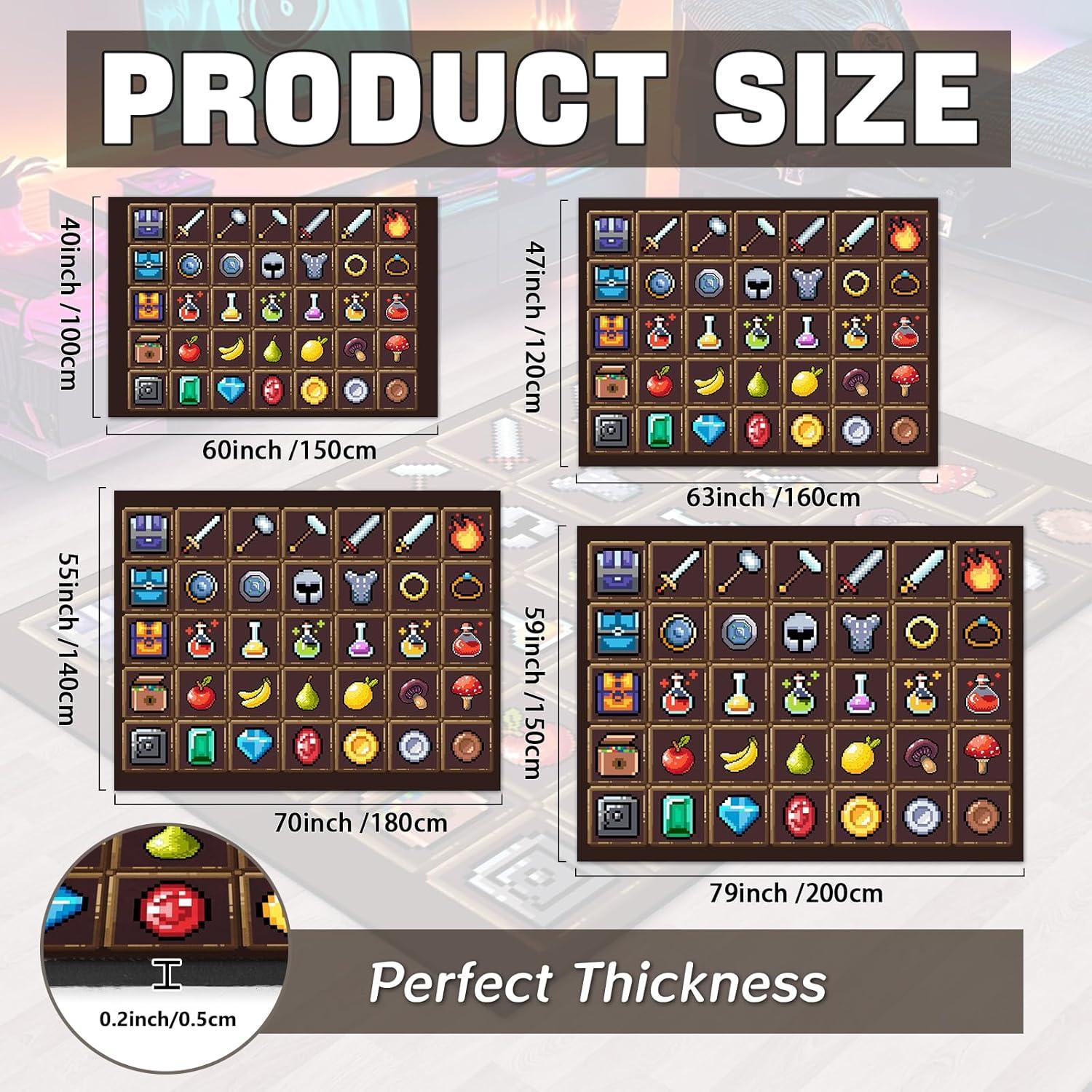 Alfombra de Juego Pixel DRVAKO 1.02x1.52m Antideslizante