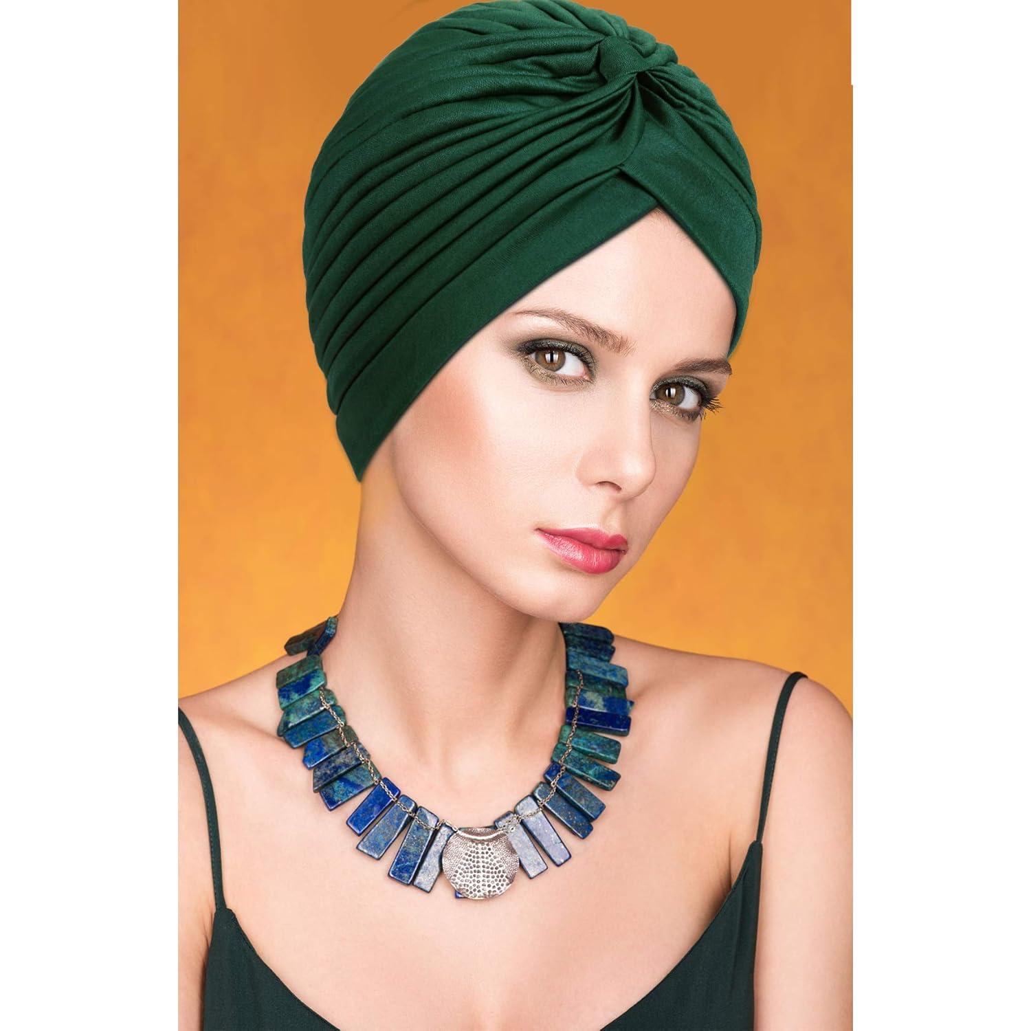 10 Turbantes Elásticos de Poliester Syhood para Mujeres