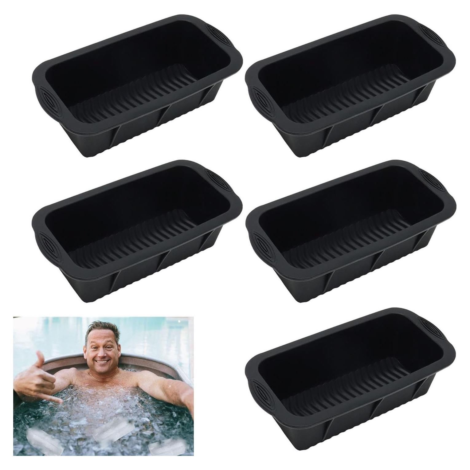 Molde de Hielo Grande Mouwaii 5 Piezas Silicona Negro