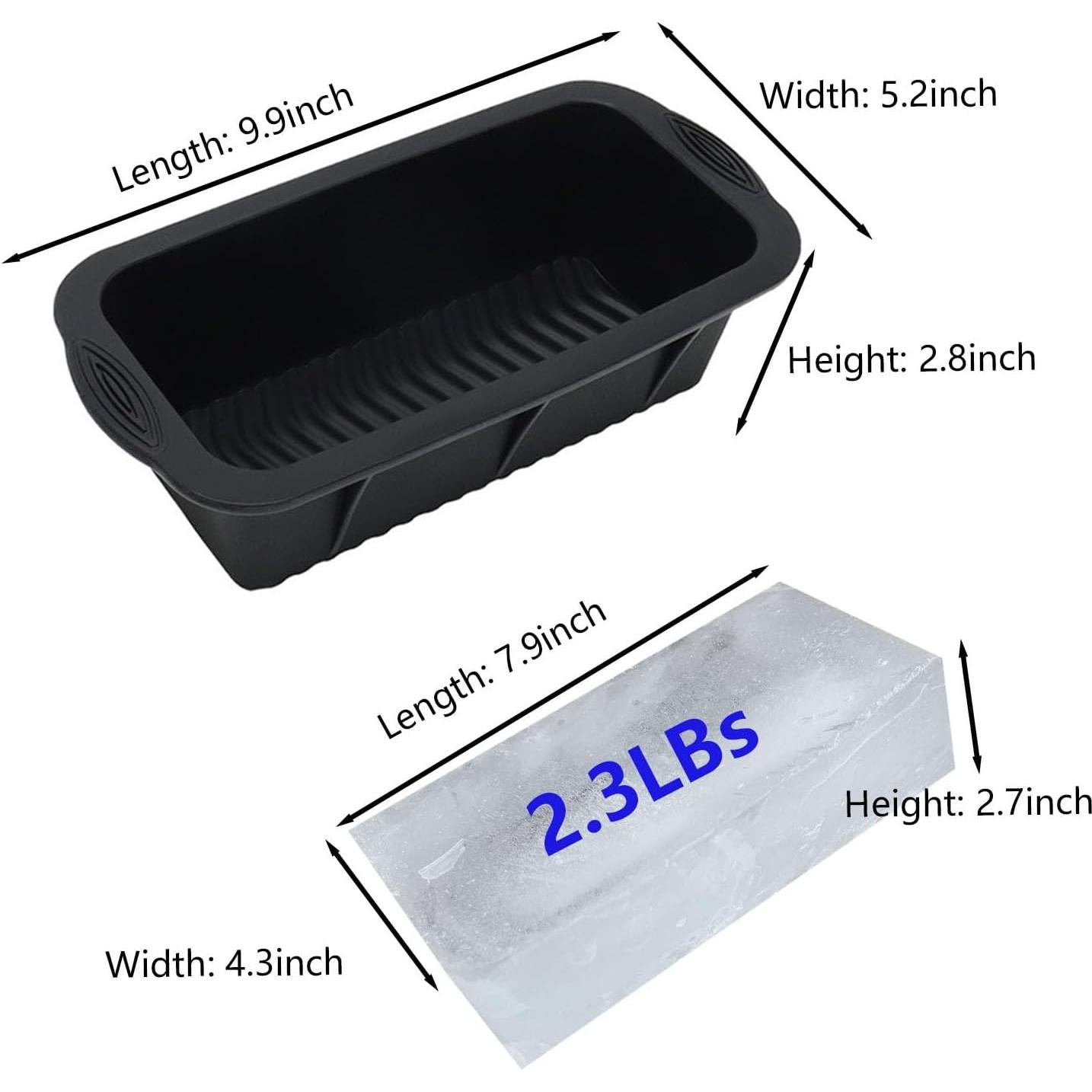 Molde de Hielo Grande Mouwaii 5 Piezas Silicona Negro