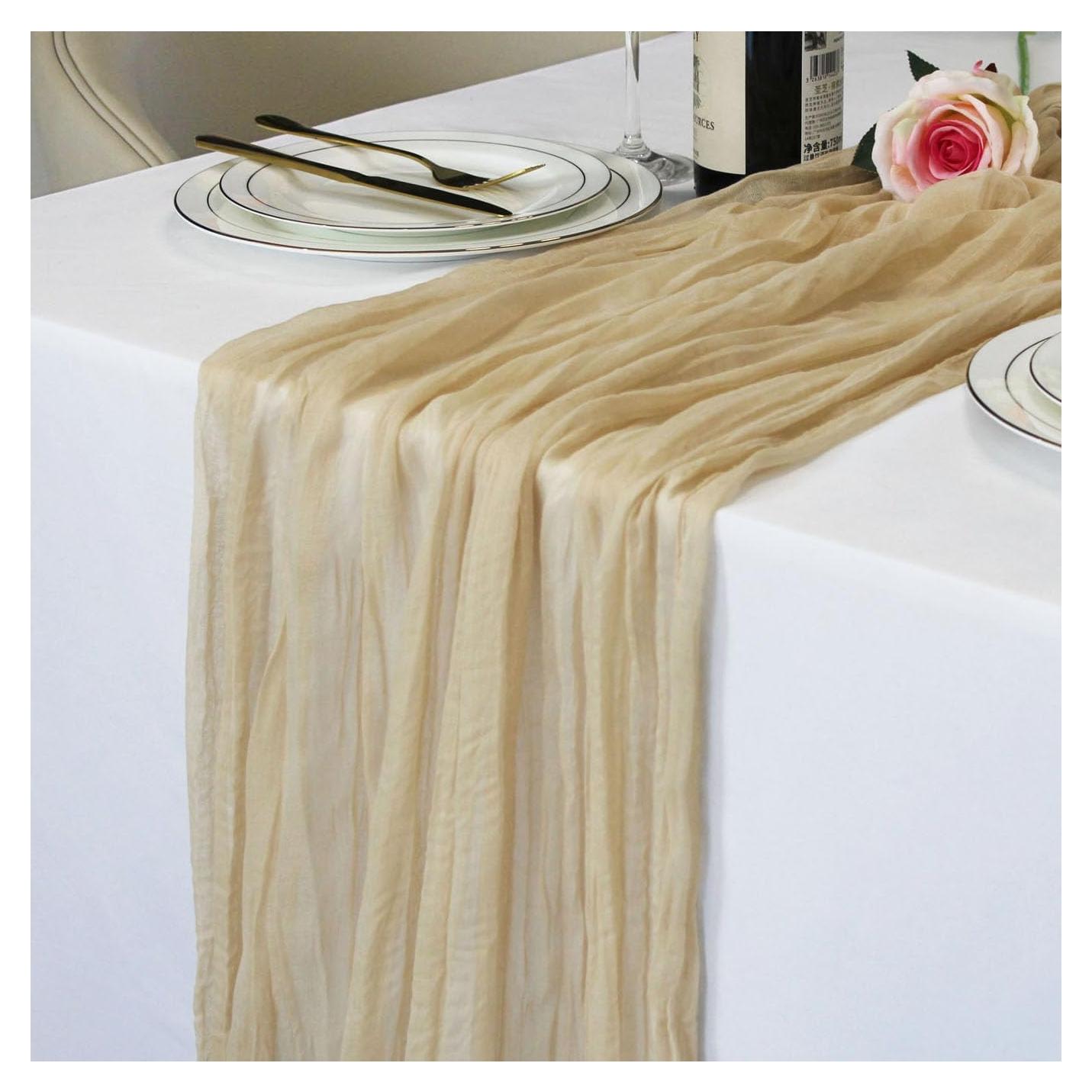 Caminito de Mesa Beige LuxeLouise 304.8x88.9 cm Cheesecloth