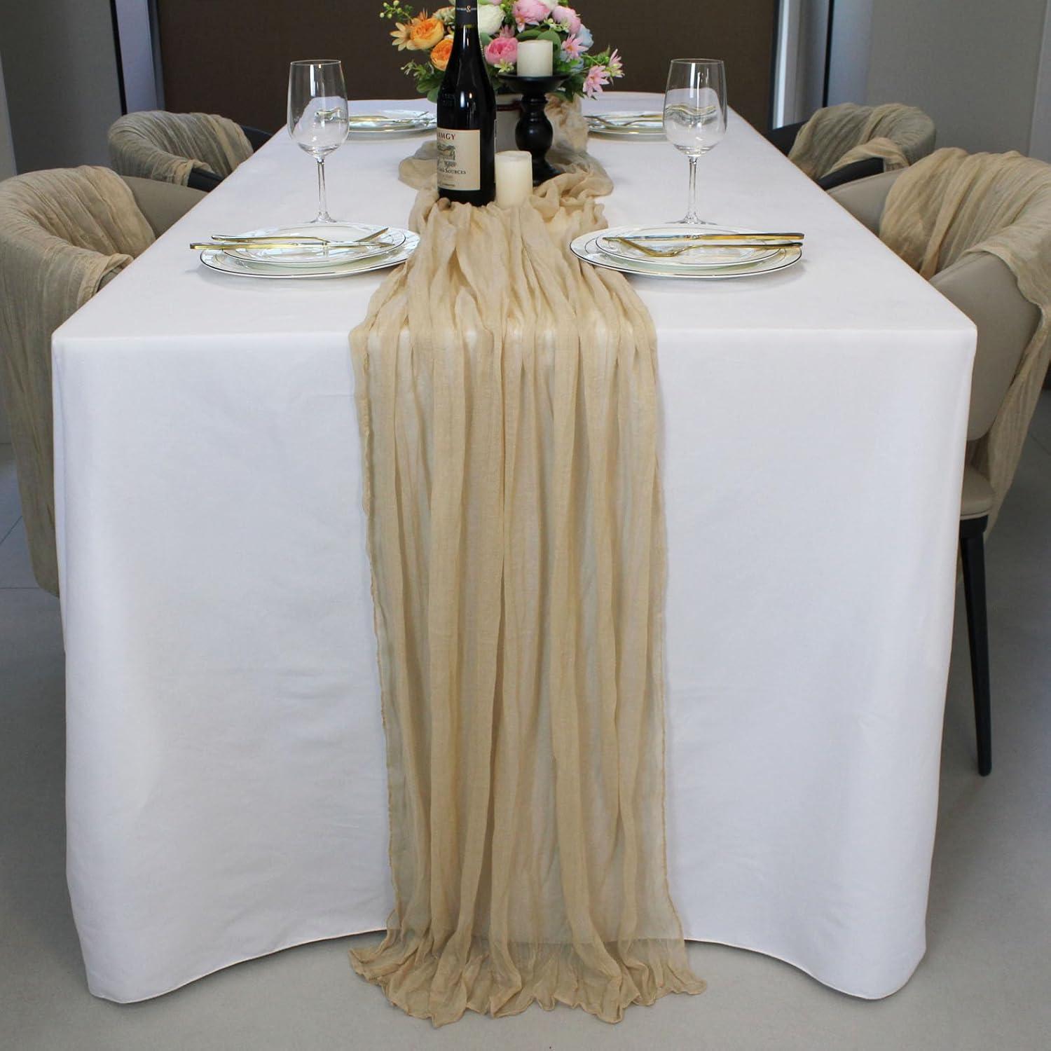 Caminito de Mesa Beige LuxeLouise 304.8x88.9 cm Cheesecloth